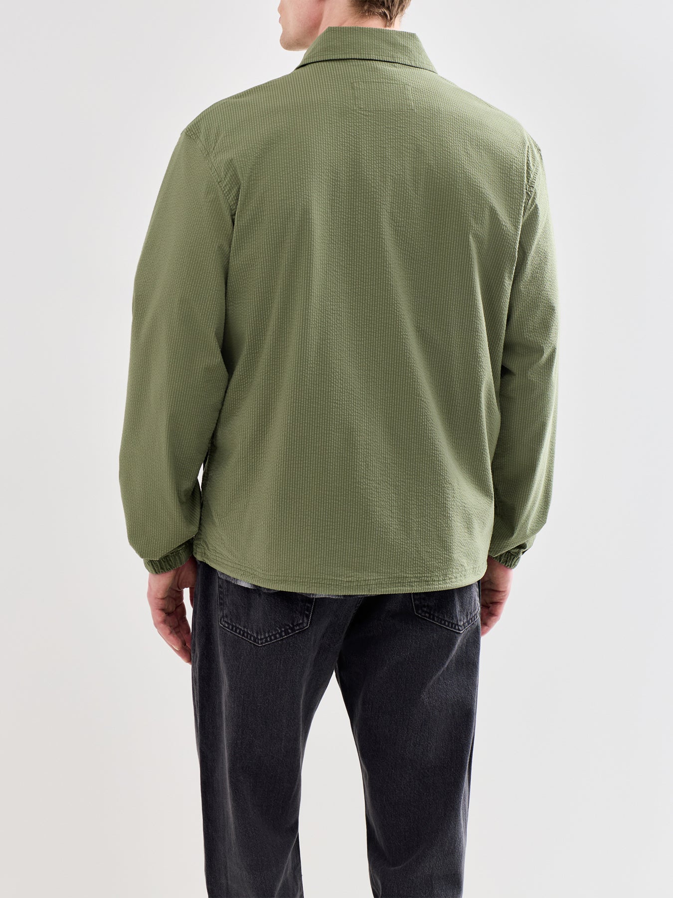 Seersucker Coach Jacket Olive