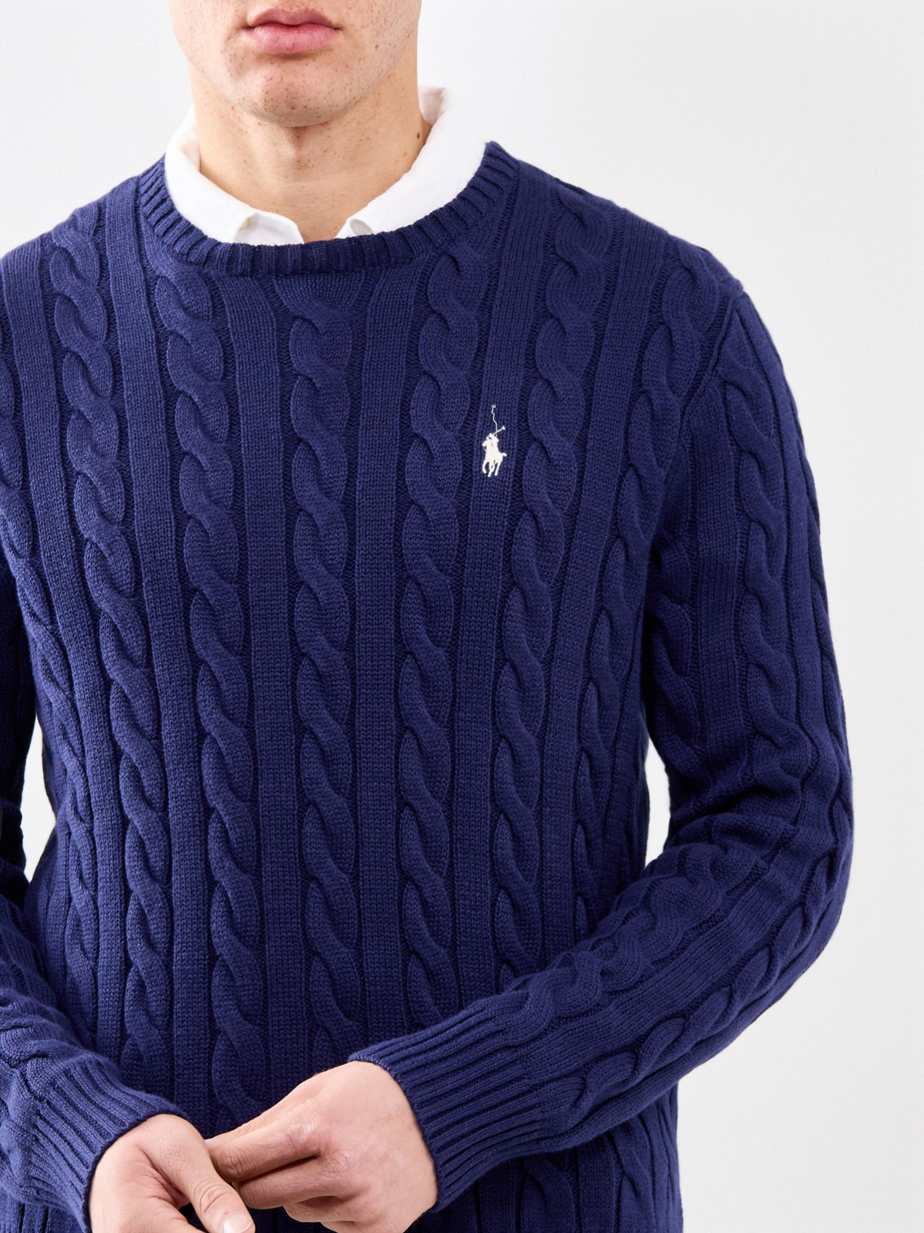 Cable Knit Jumper Navy