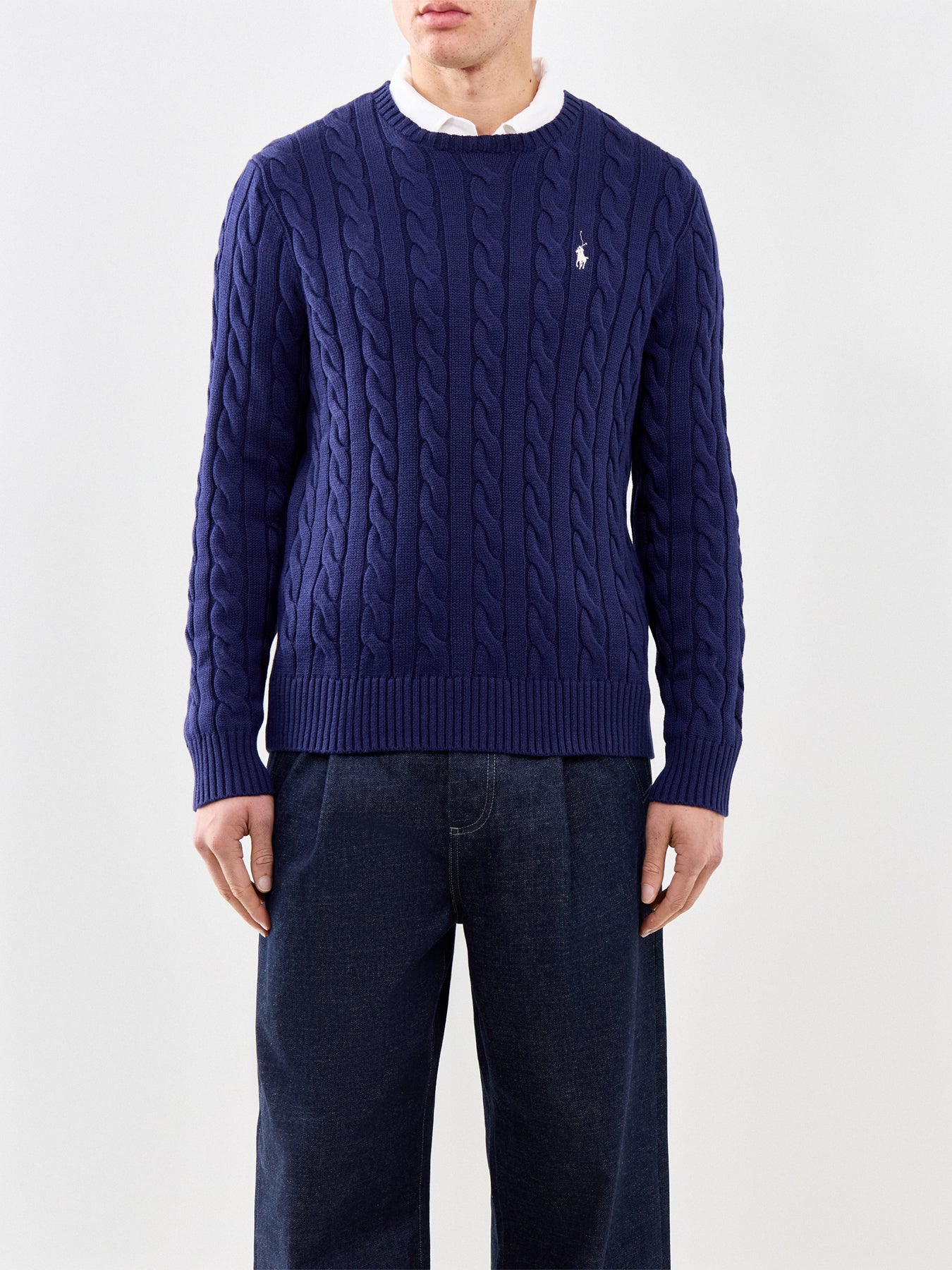 Cable Knit Jumper Navy