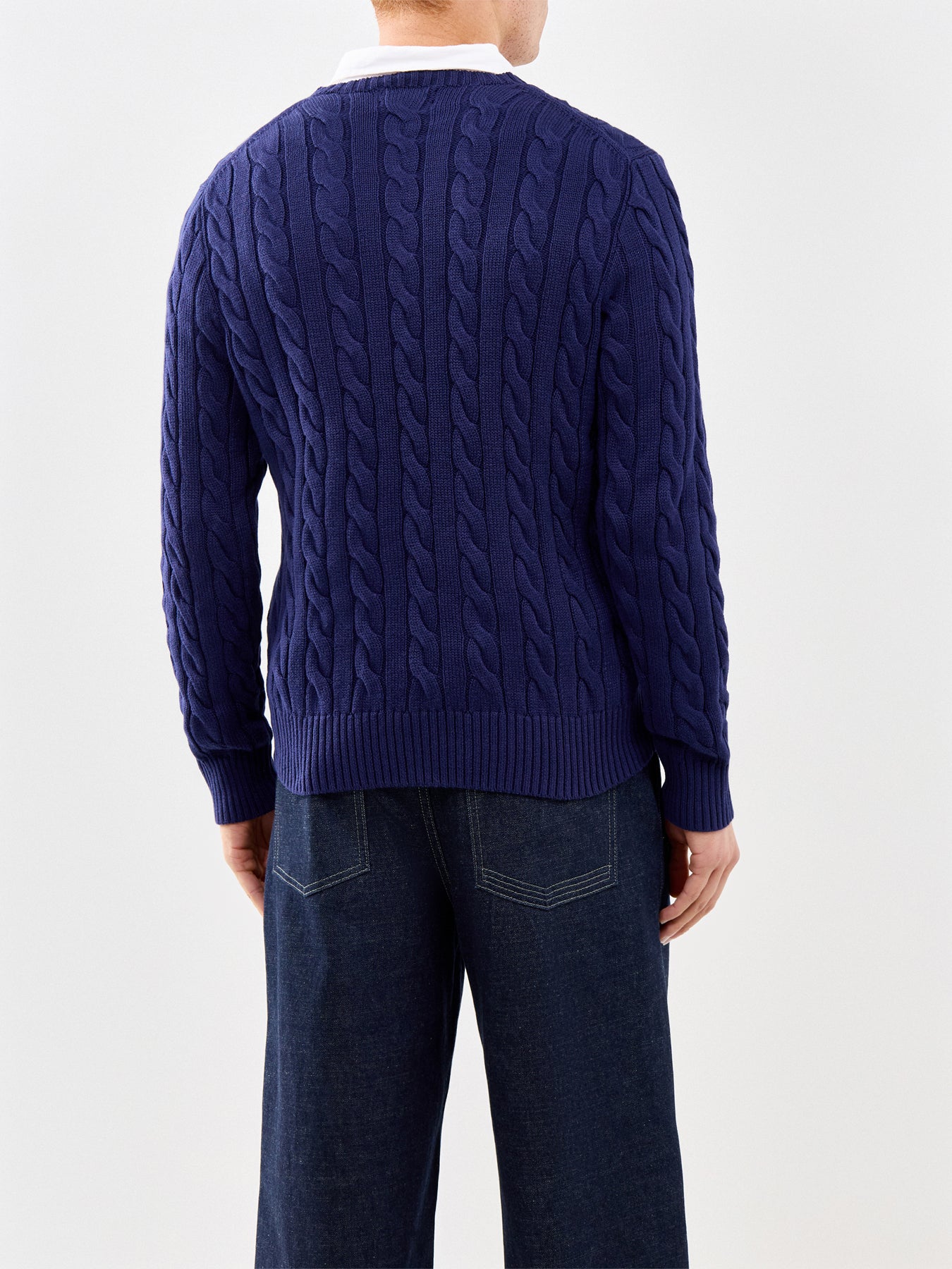 Cable Knit Jumper Navy