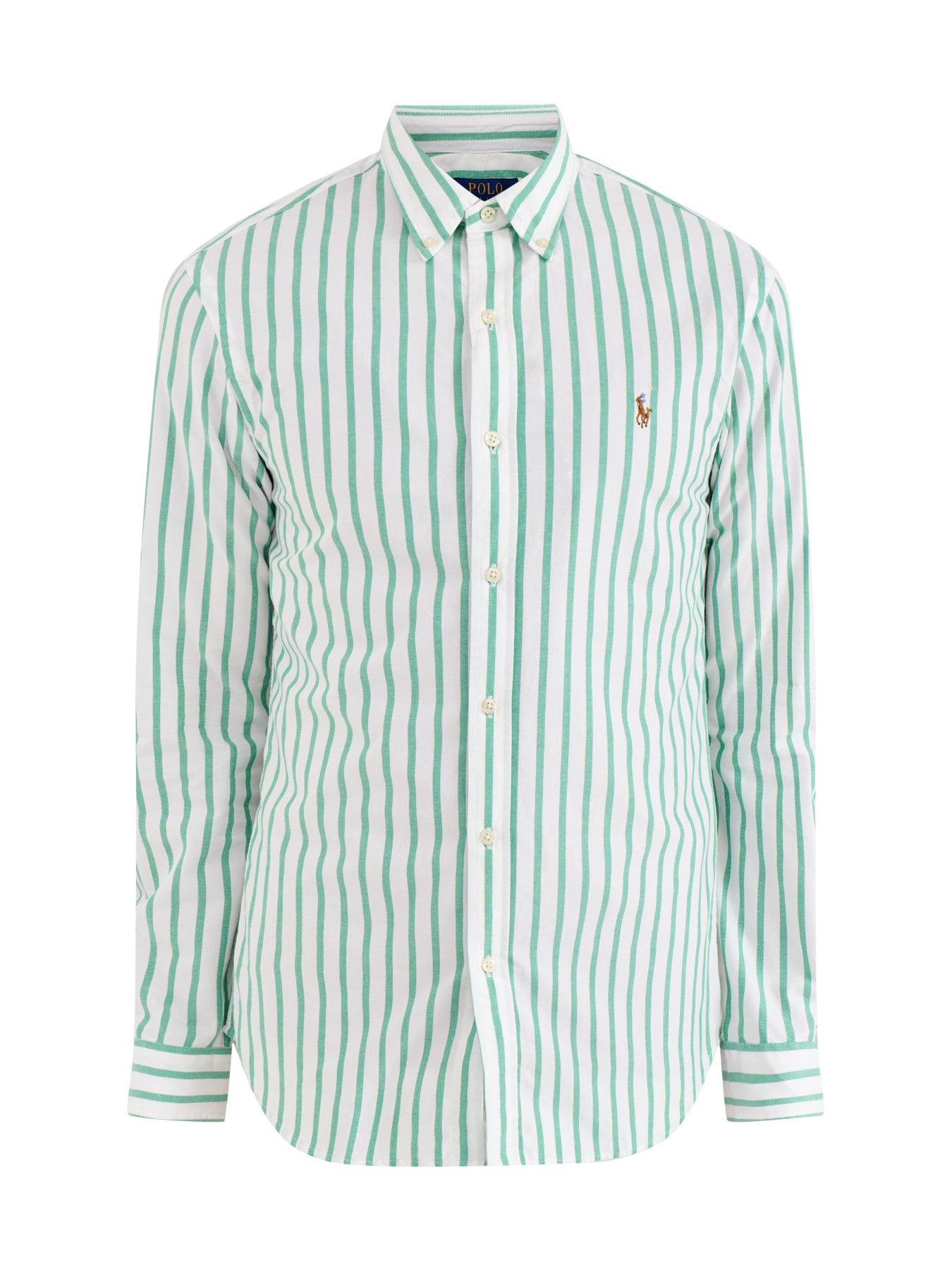 Slim Fit Stripe Oxford Shirt Green