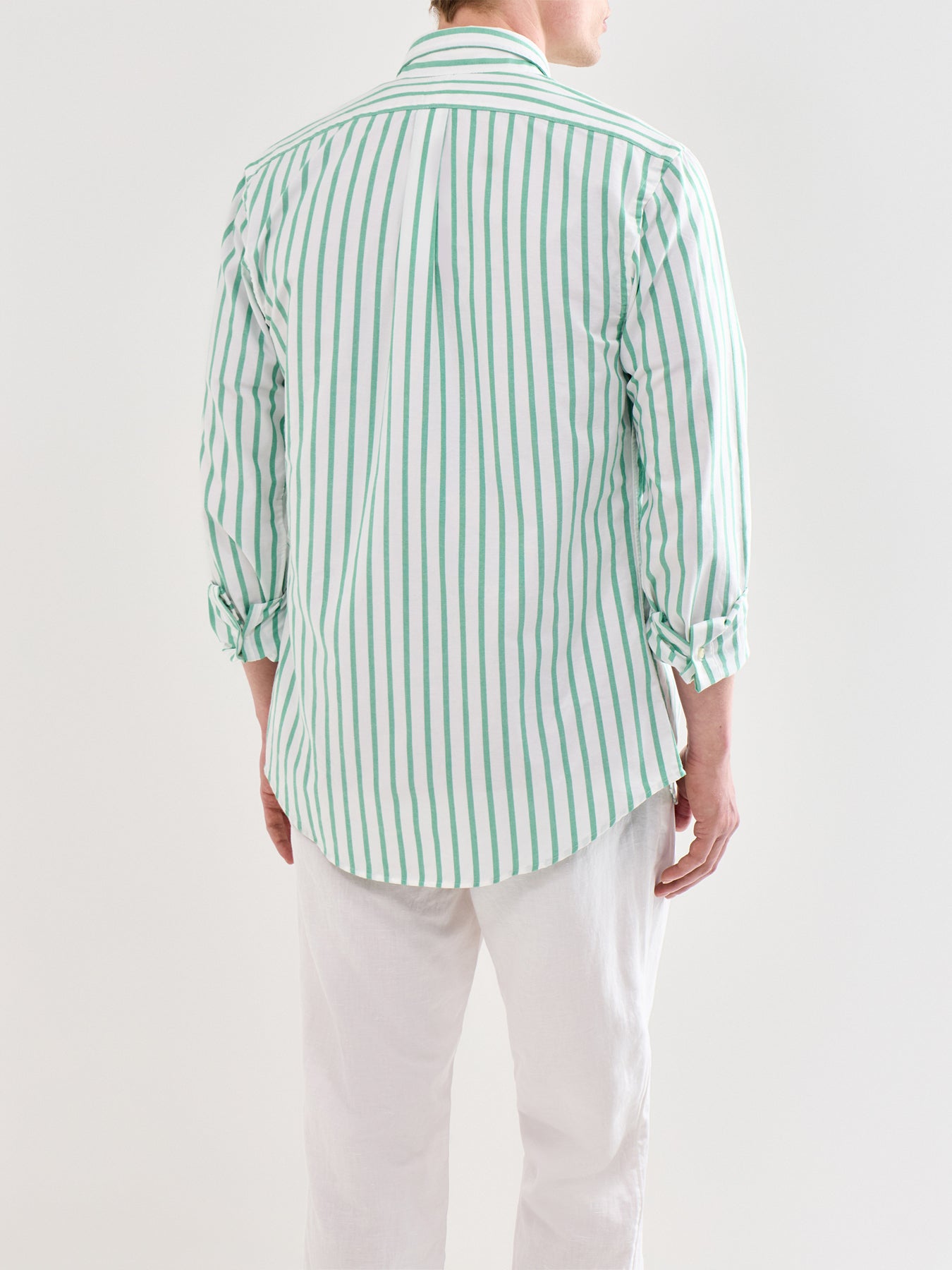Slim Fit Stripe Oxford Shirt Green