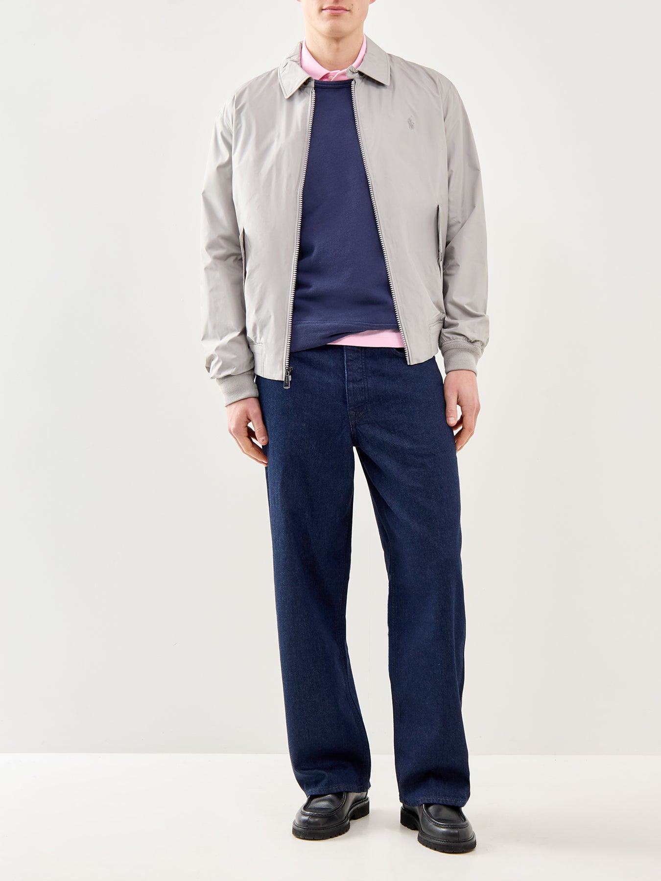 Terry Crew Neck Sweatshirt Navy