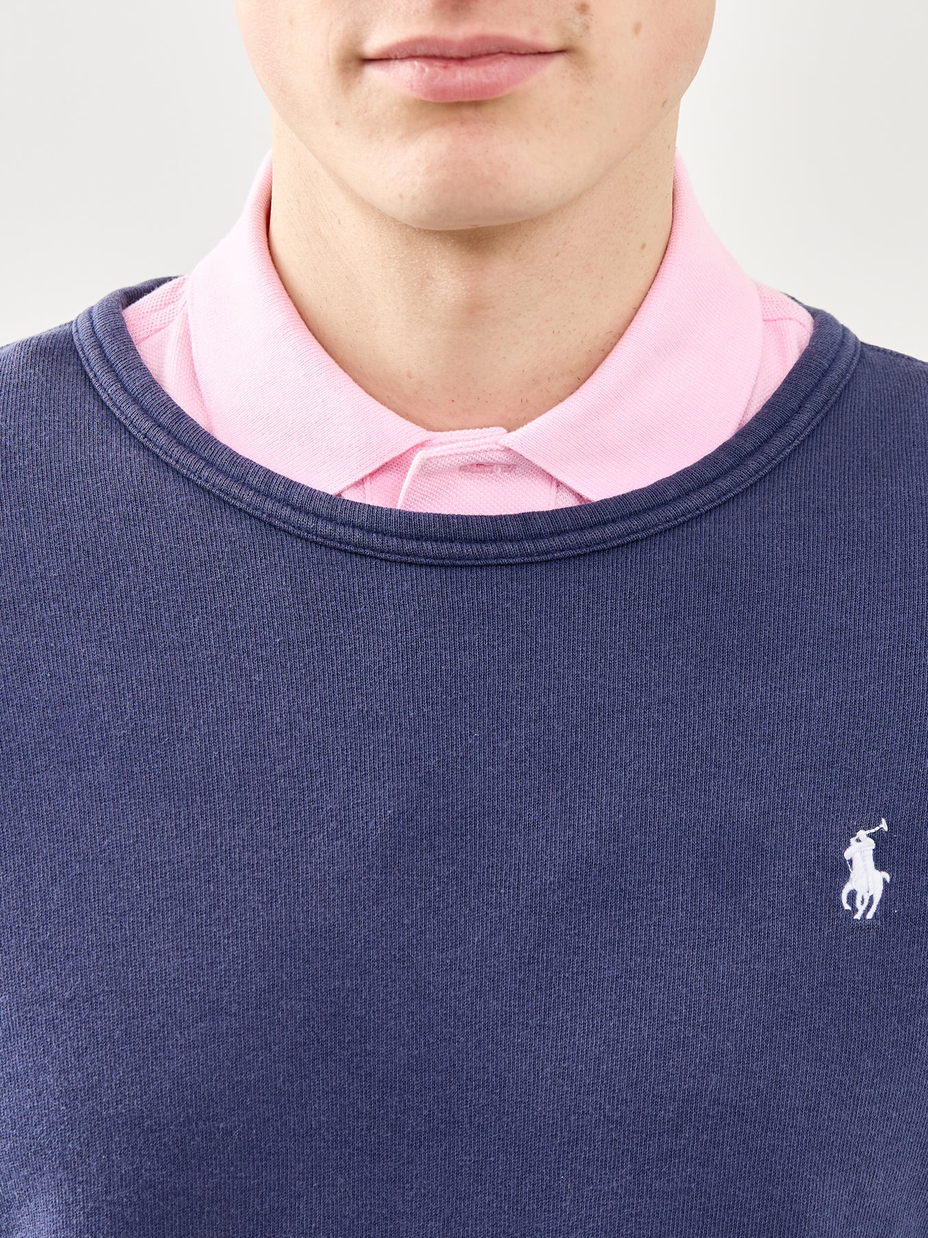 Terry Crew Neck Sweatshirt Navy