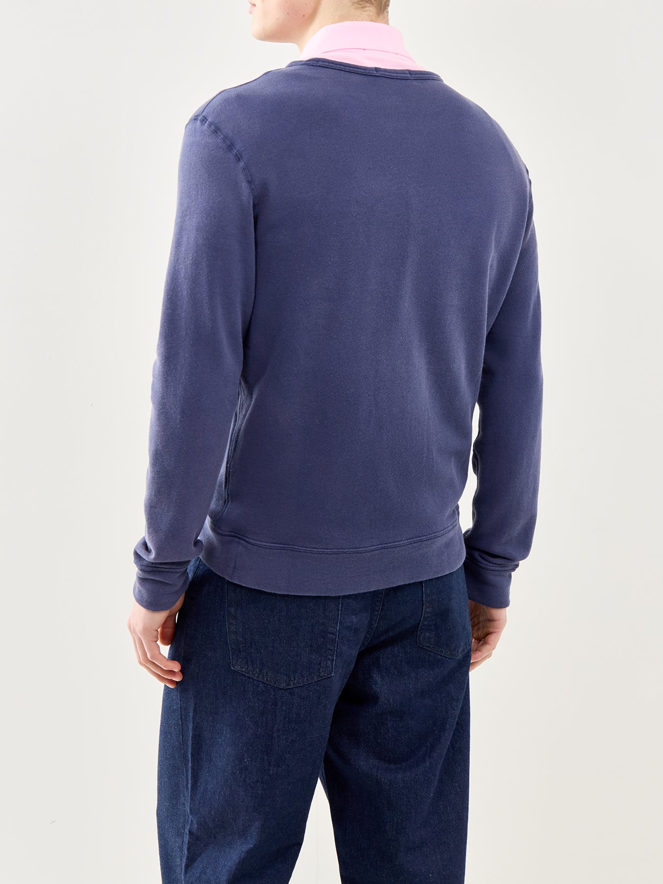 Terry Crew Neck Sweatshirt Navy