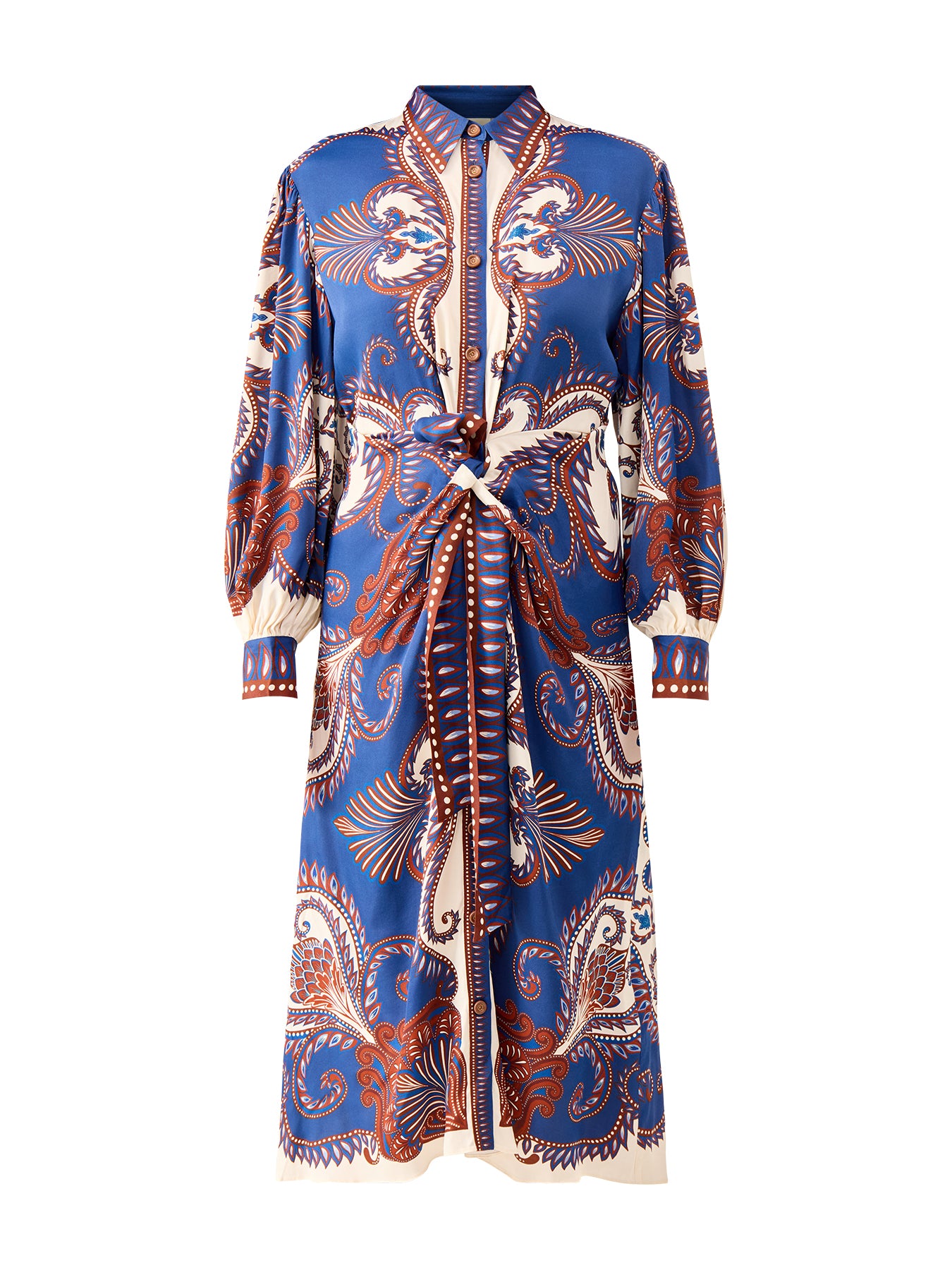 Arabesque Scarf Blue Midi Dress Multi