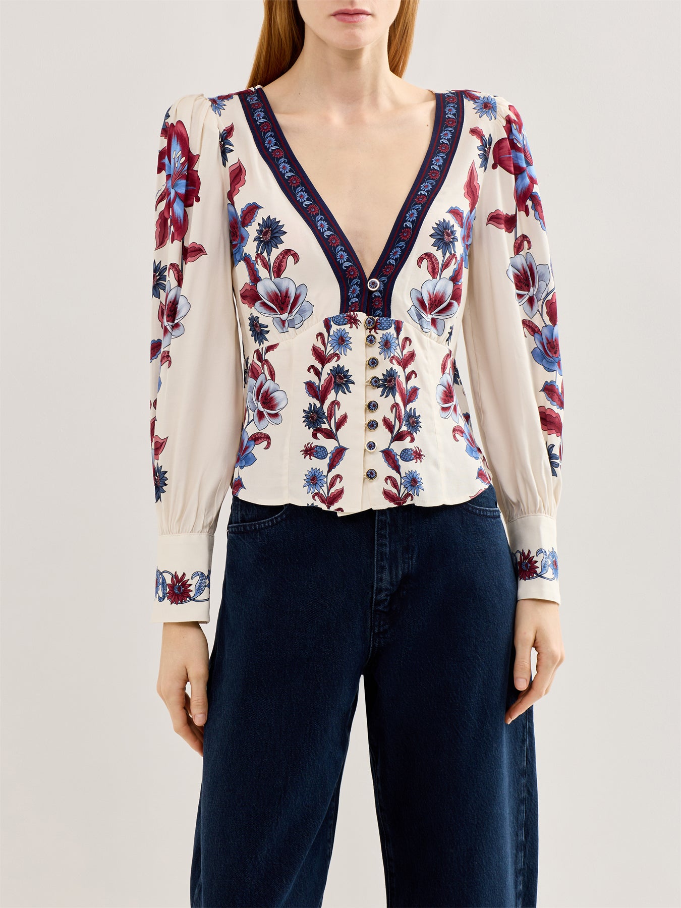 Malu Short-Sleeve Blouse Multi