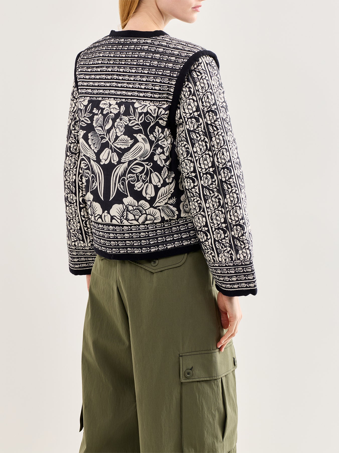 Padded Cashews and Birds Jacket Multi