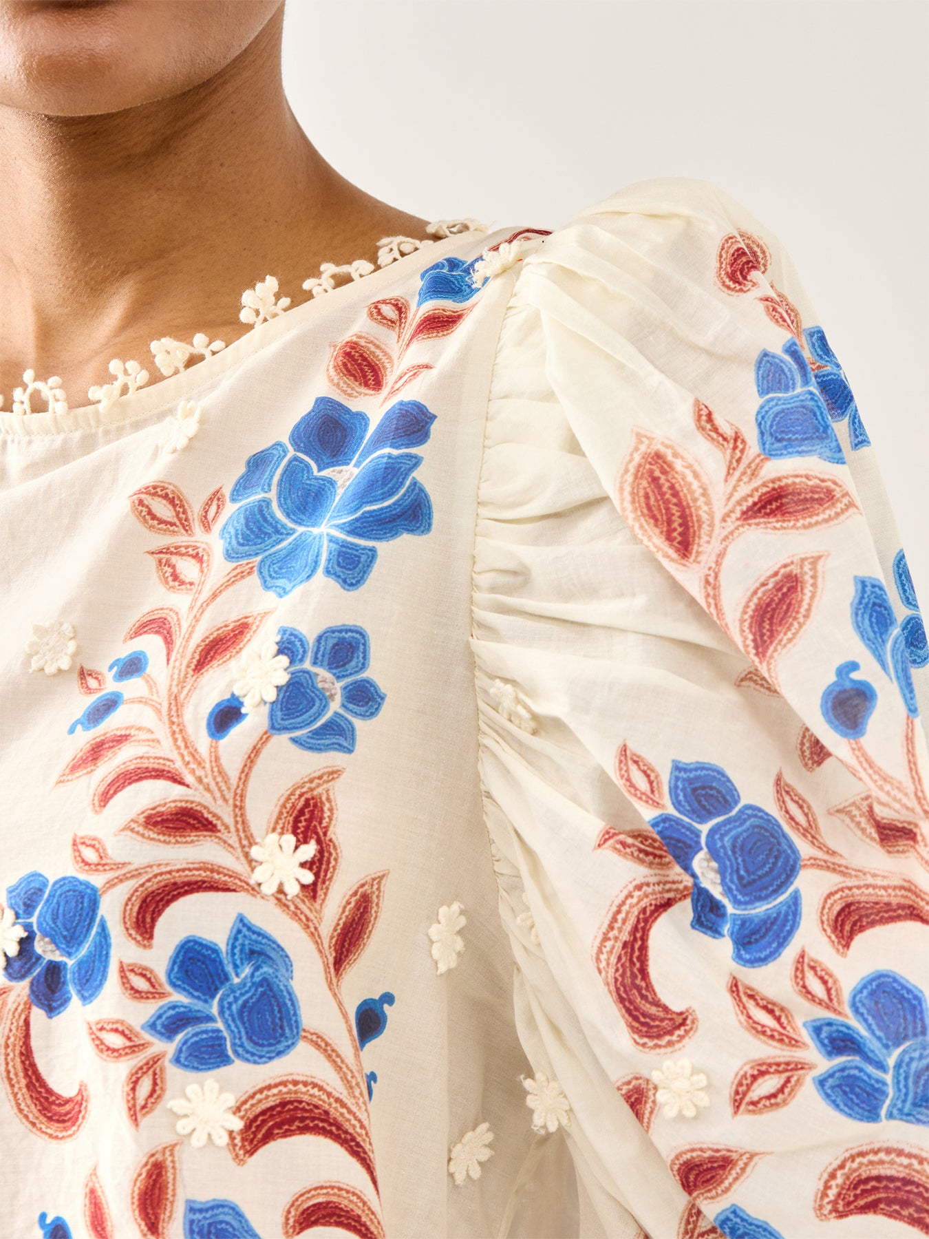 Renata Floral Sand Blouse