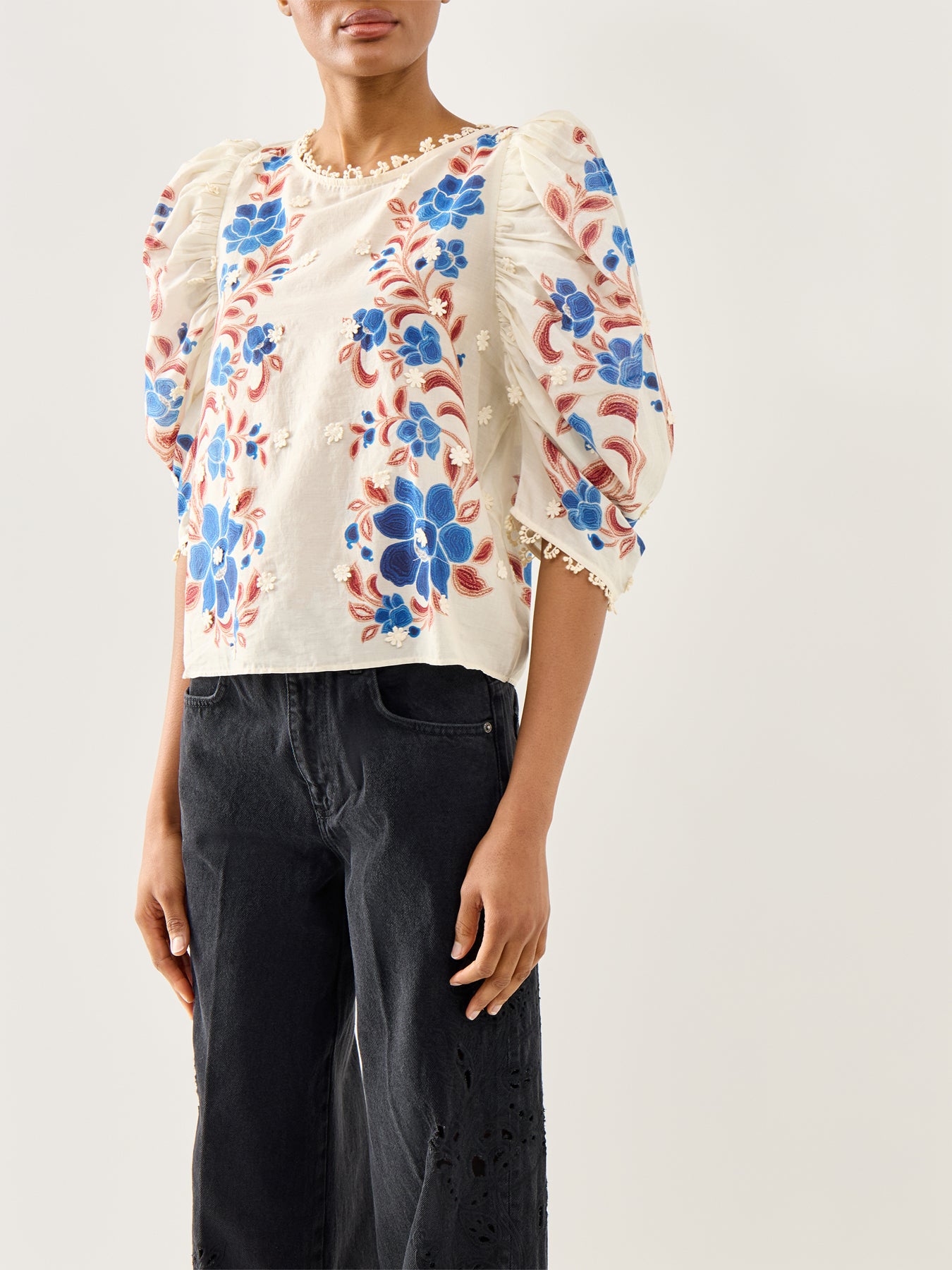 Renata Floral Sand Blouse