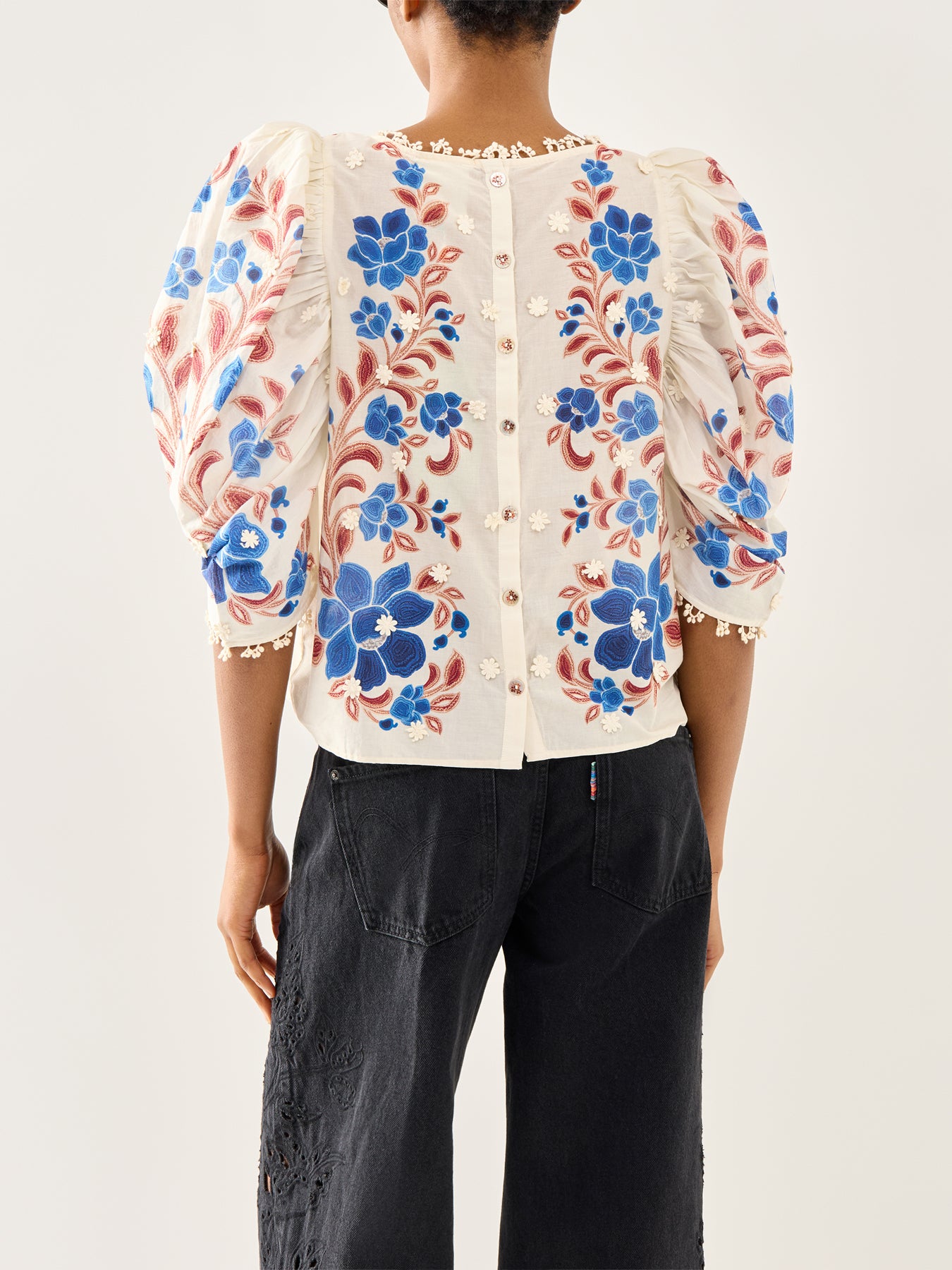 Renata Floral Sand Blouse