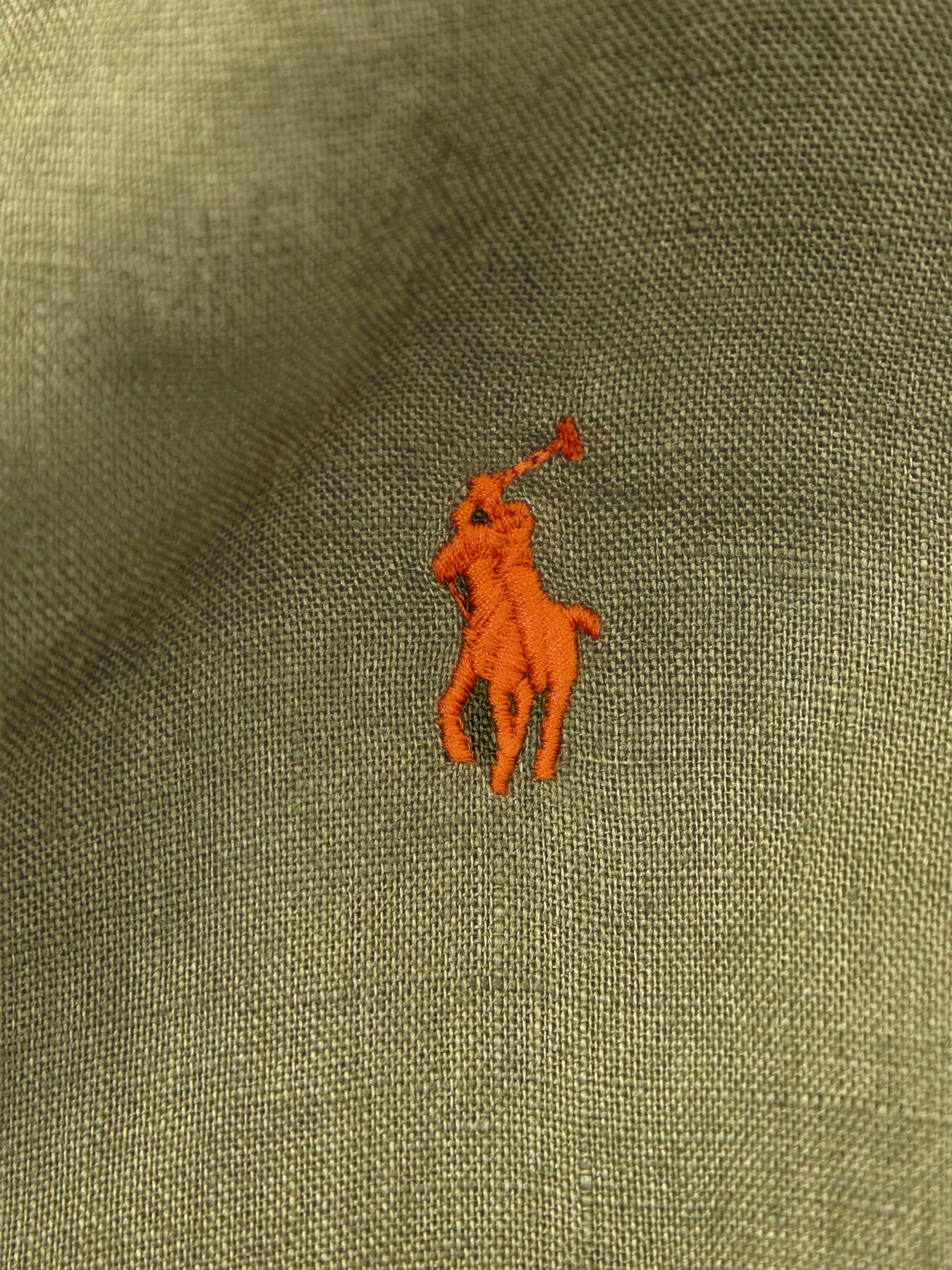 Custom Fit Linen Shirt Olive