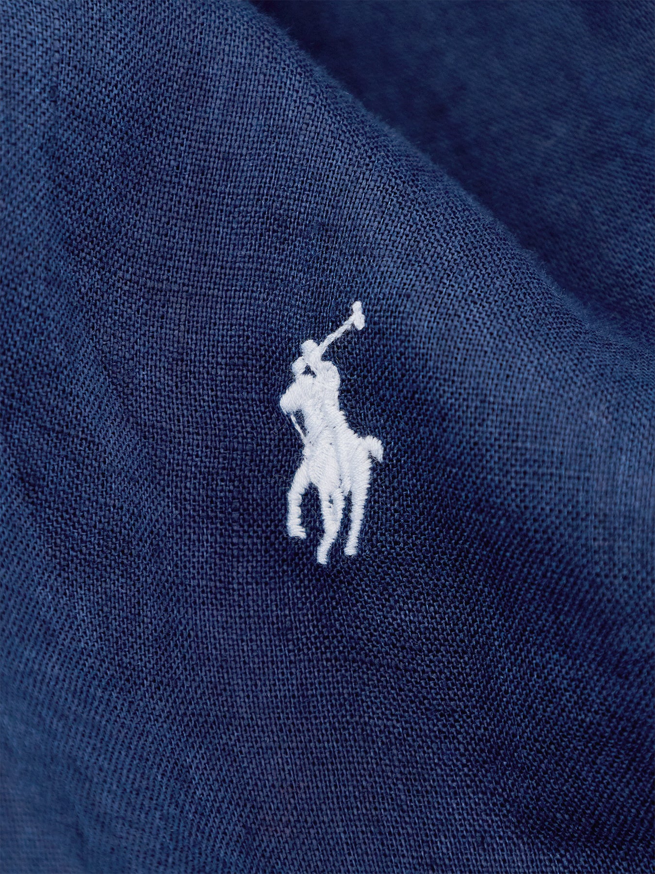 Custom Fit Linen Shirt Navy