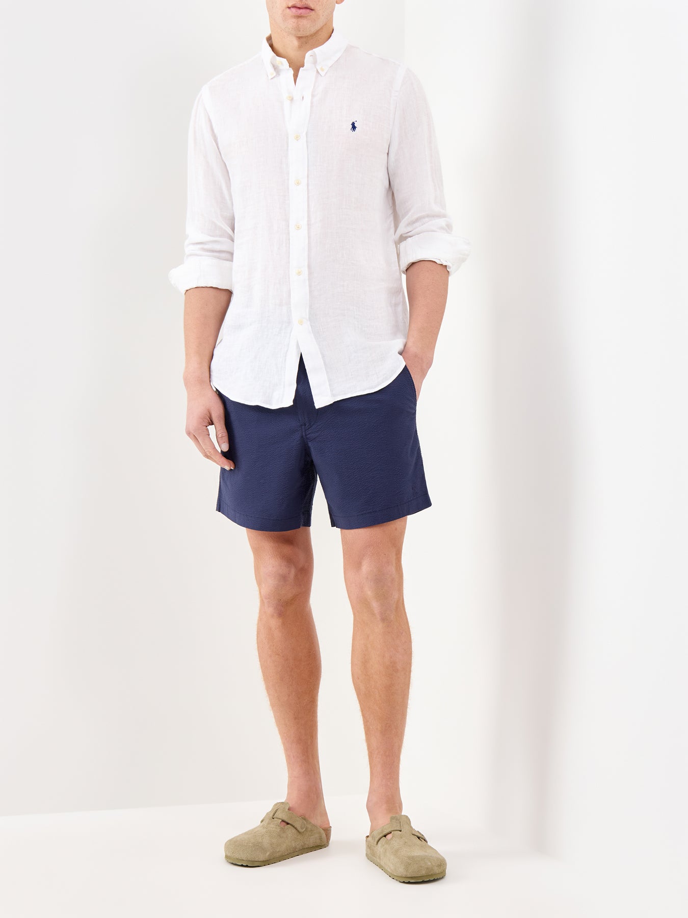 Custom Fit Linen Shirt White
