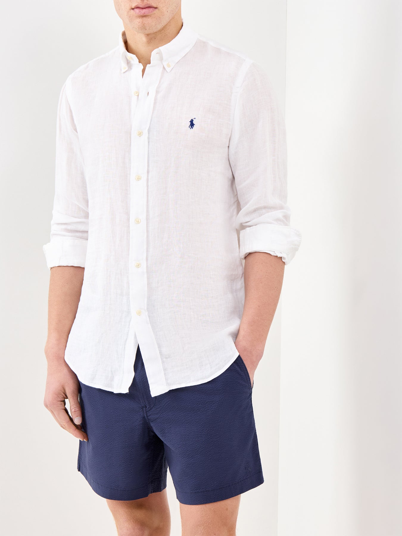 Custom Fit Linen Shirt White