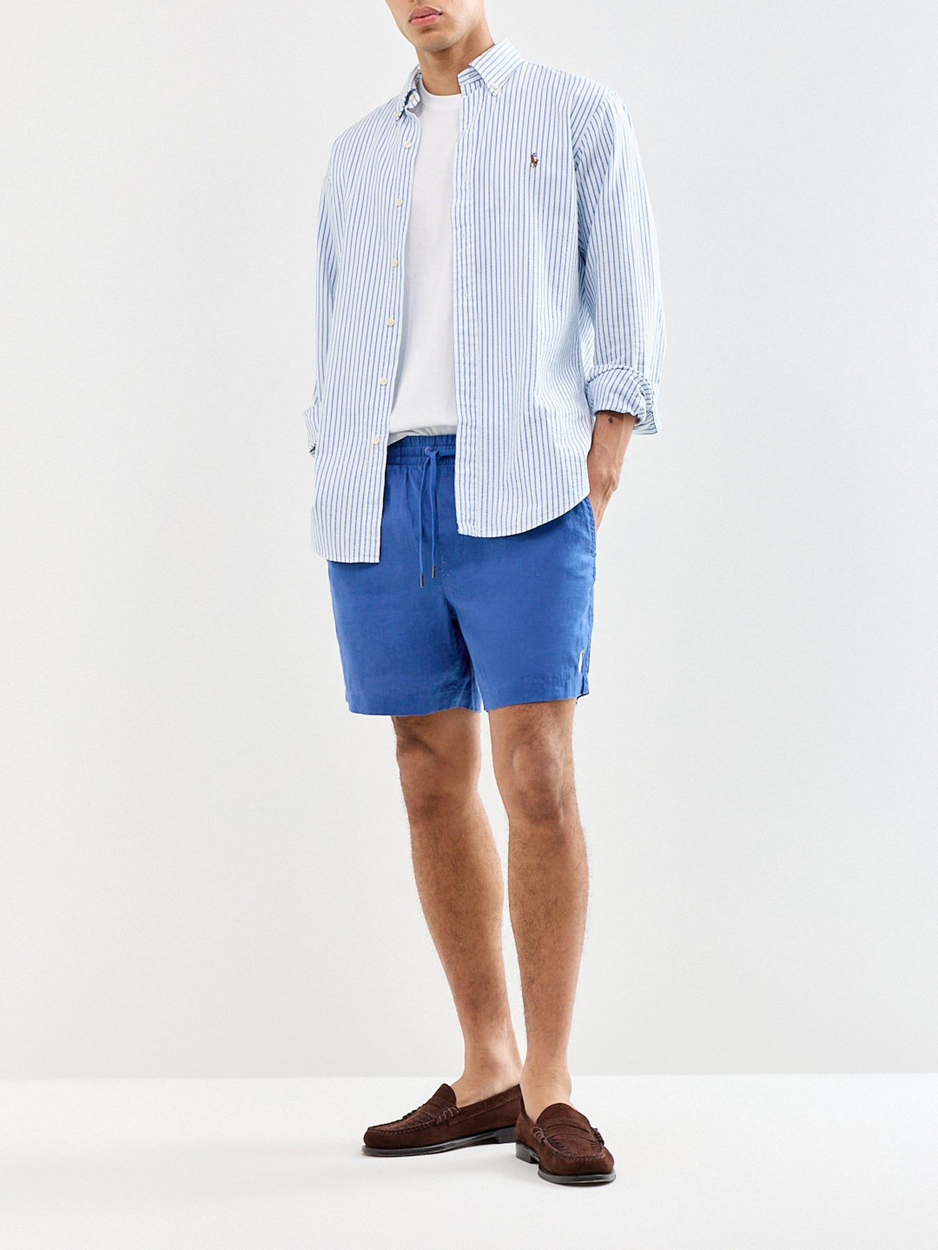 Prepster Linen Shorts Blue