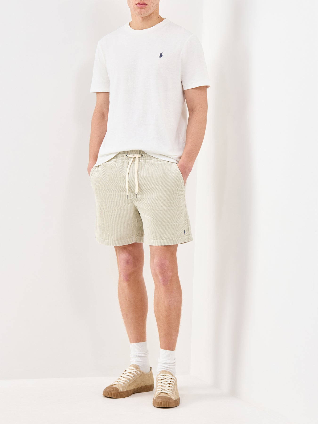 Cotton Linen Pocket T-Shirt Cream