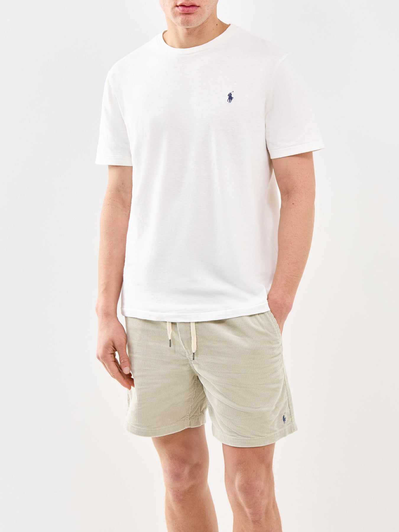 Cotton Linen Pocket T-Shirt Cream