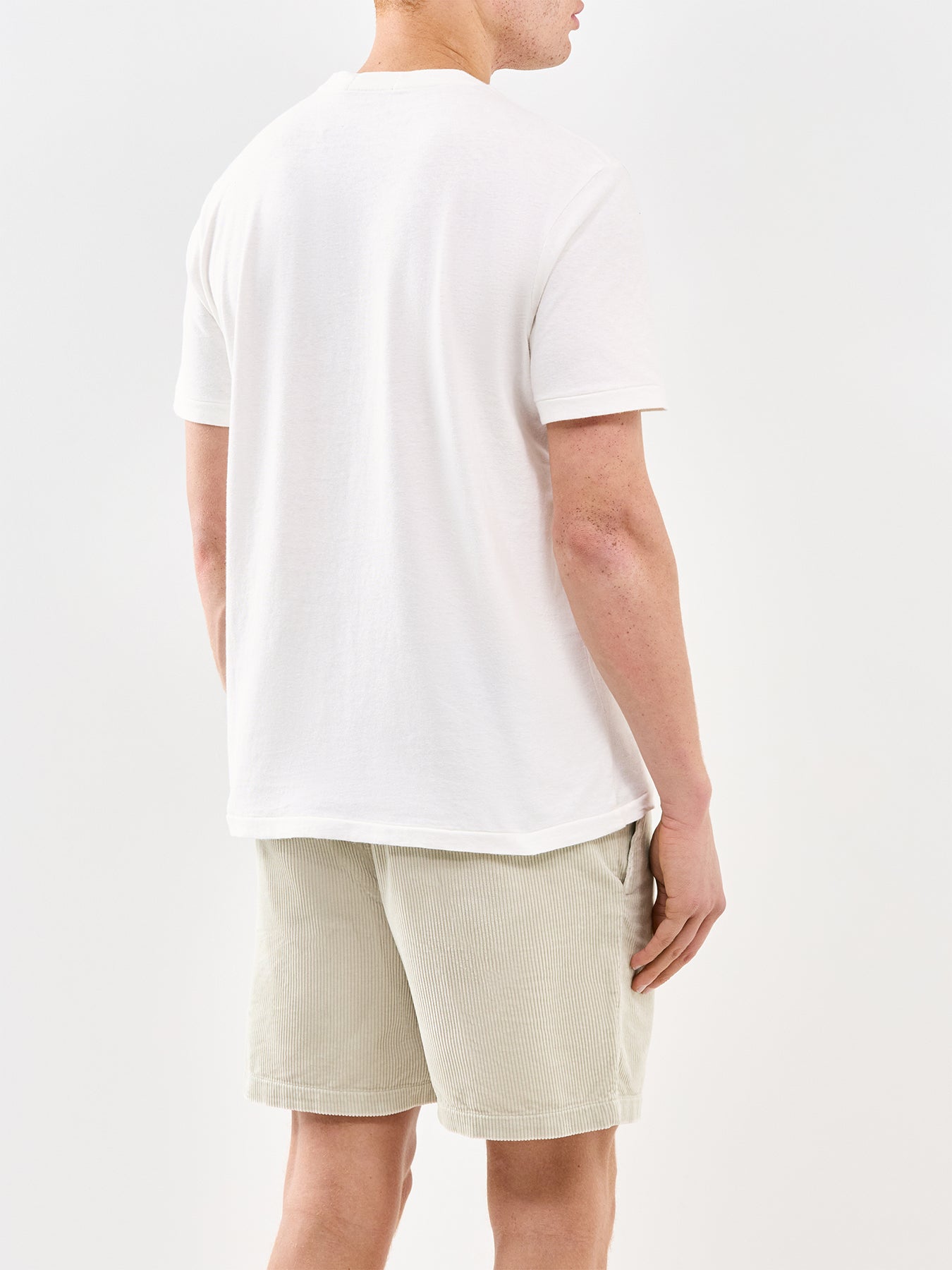 Cotton Linen Pocket T-Shirt Cream