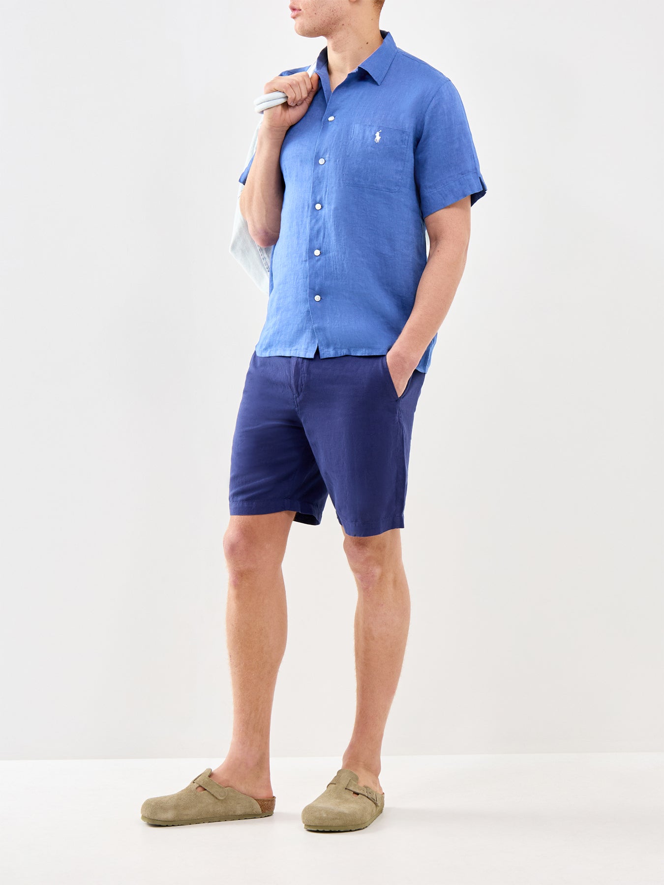 Linen Cotton Shorts Navy