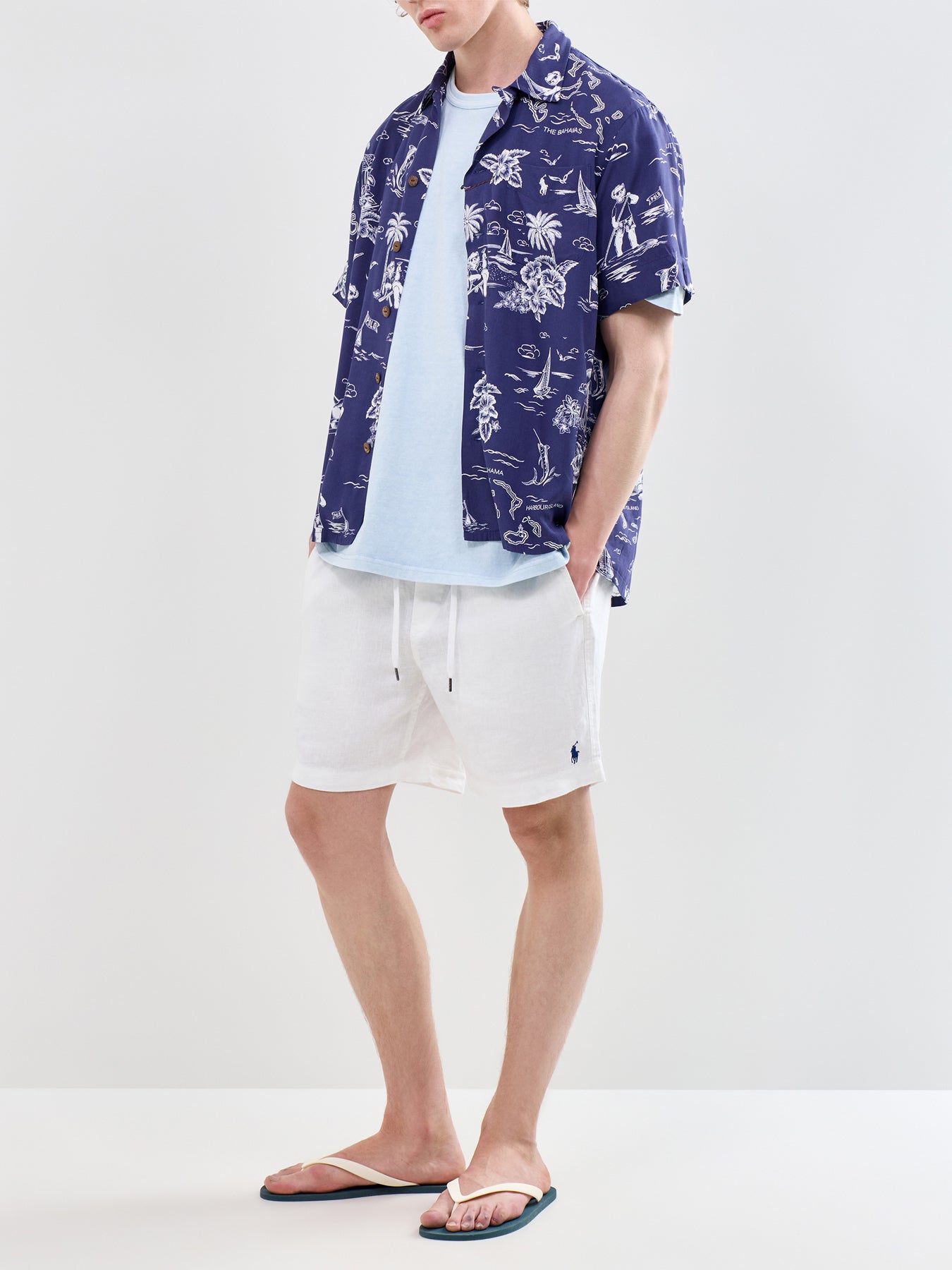 Printed Short Sleeve Shirt Navy