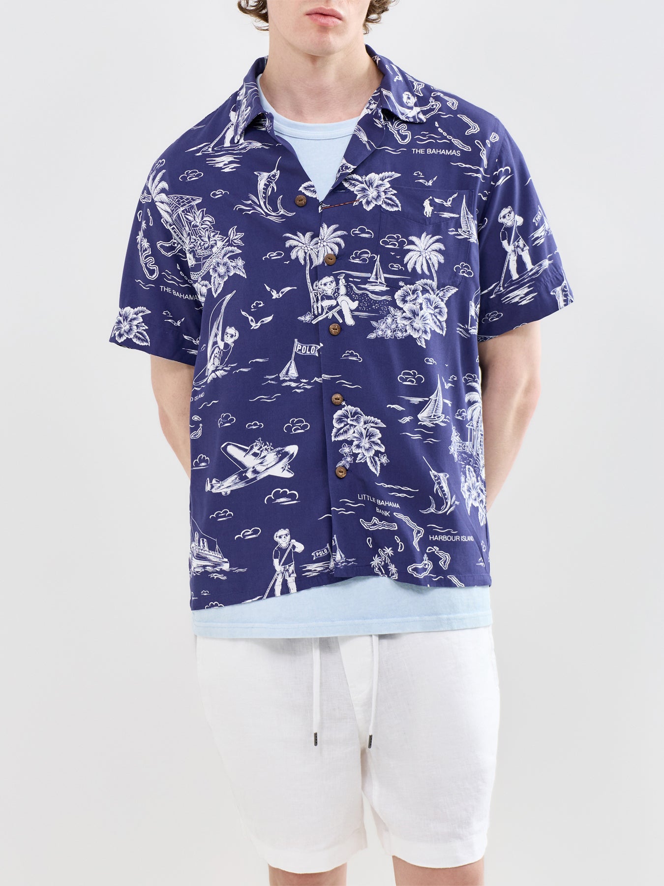 Printed Short Sleeve Shirt Navy