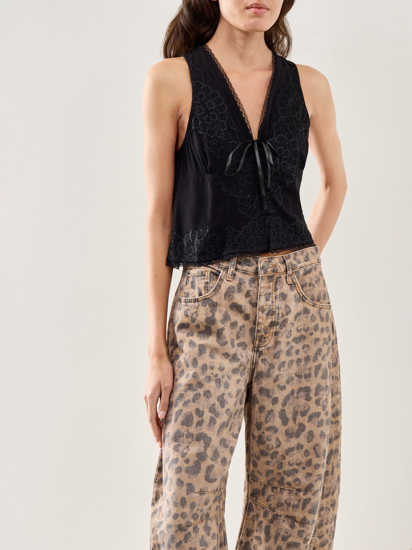 Jaida Tailored Button Vest Black