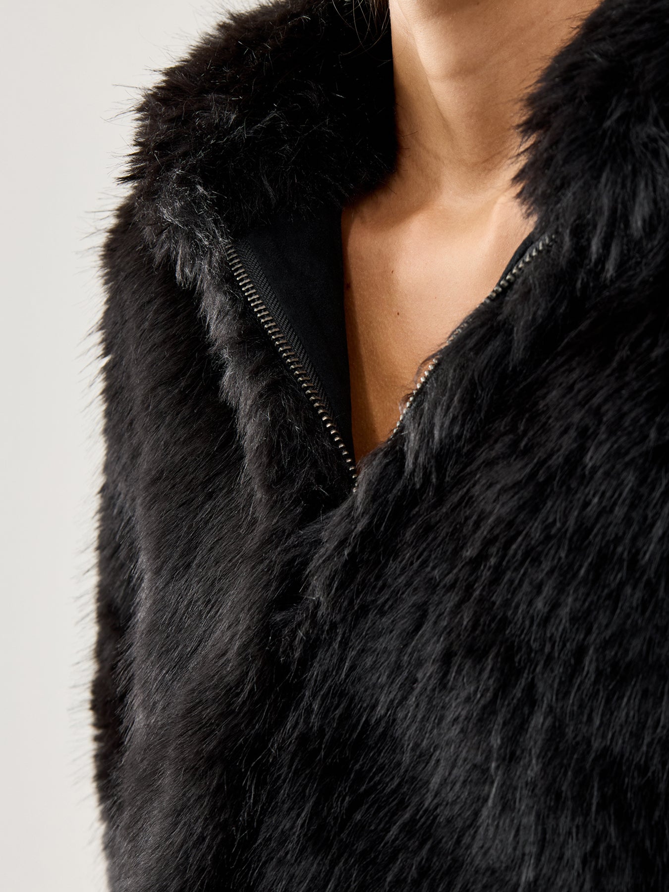 Louder Please Faux-Fur Jacket Black
