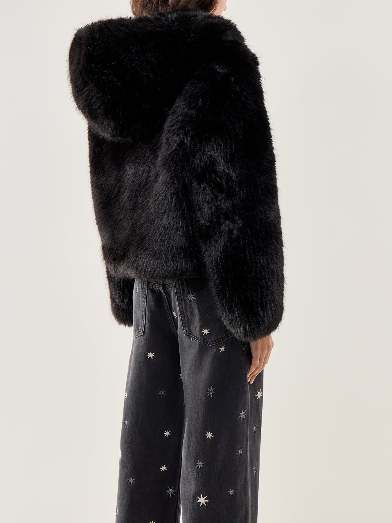 Louder Please Faux-Fur Jacket Black