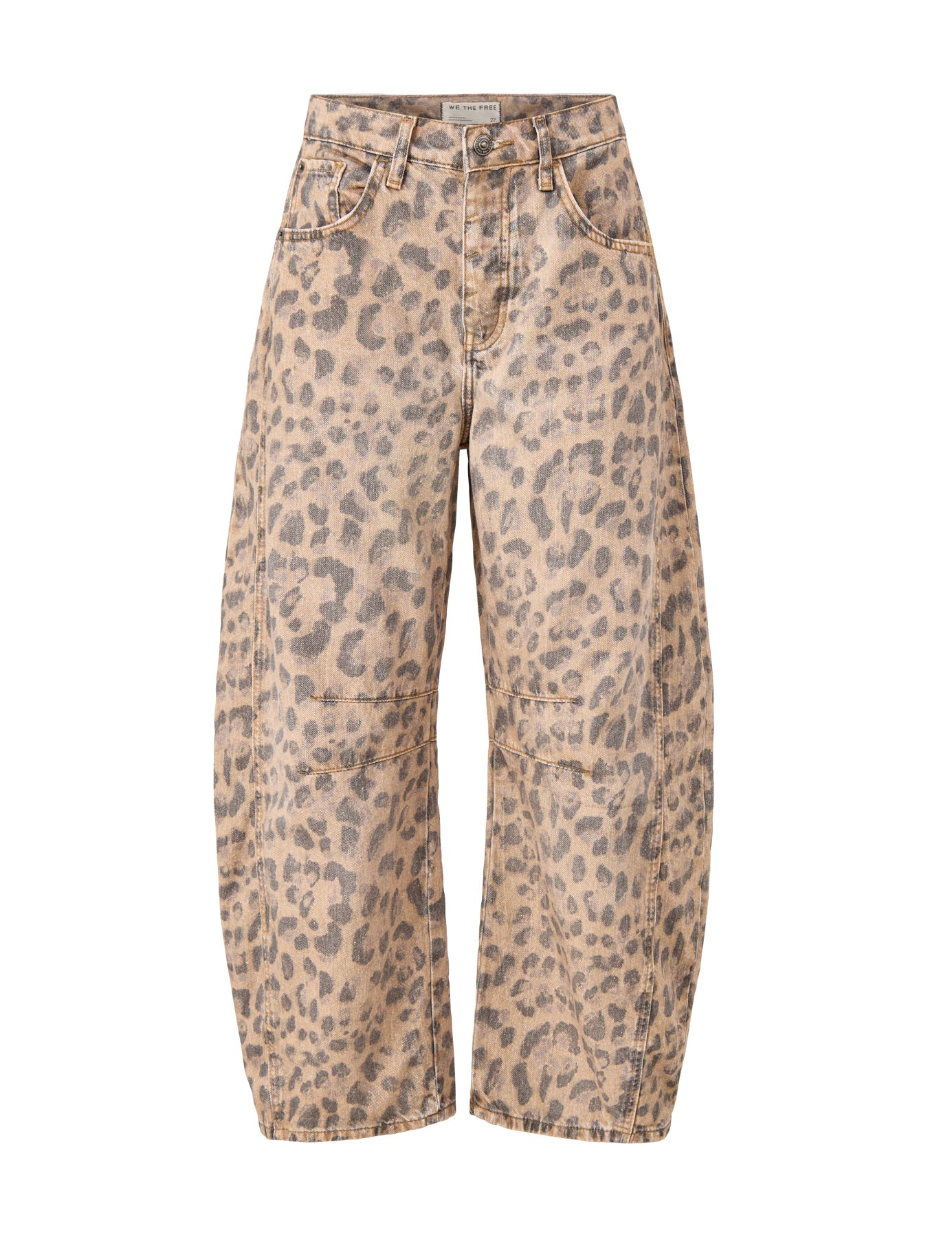 Good Luck Printed Barrel Jeans Brown