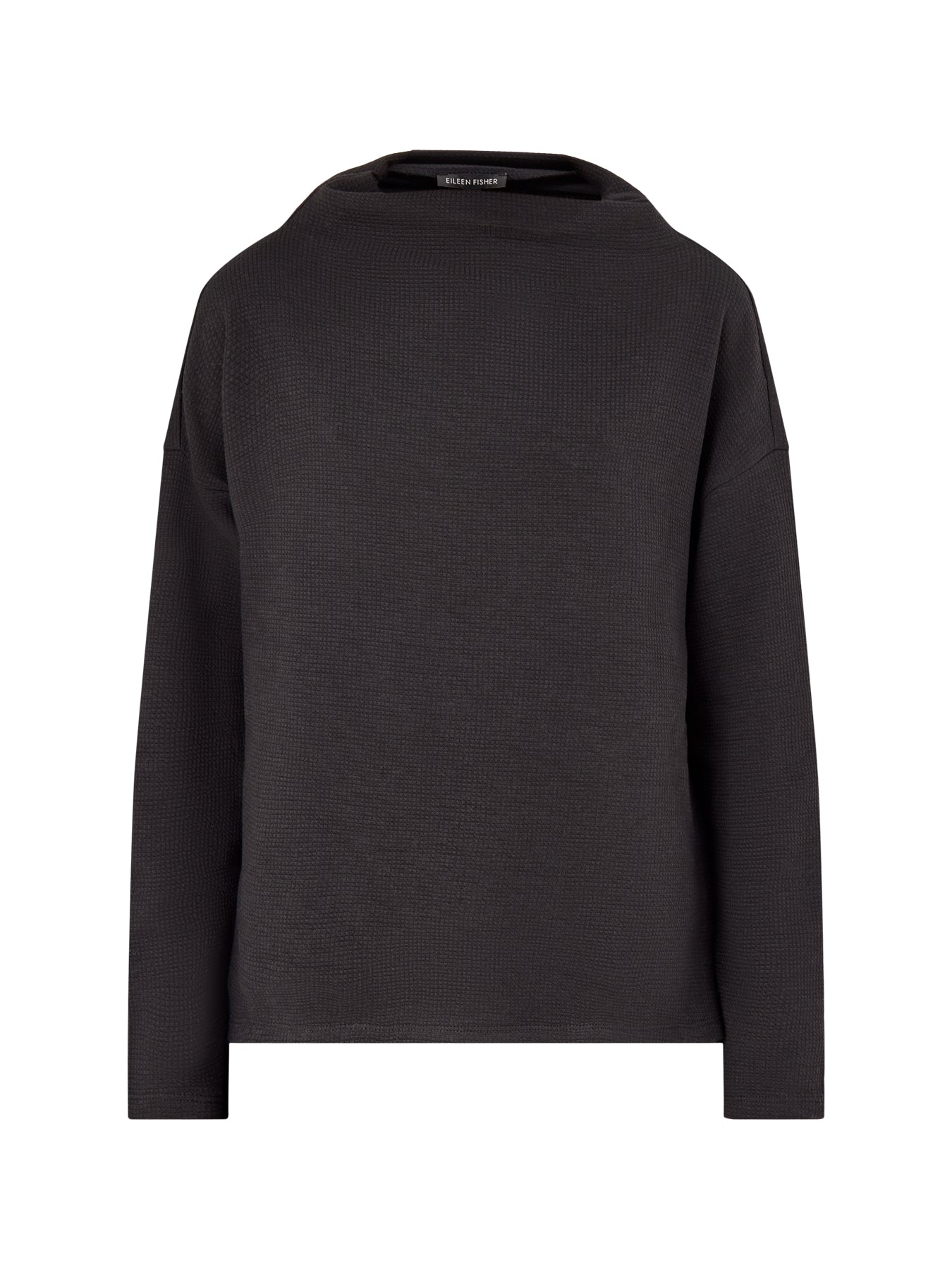 High Funnel Neck Box Top Black