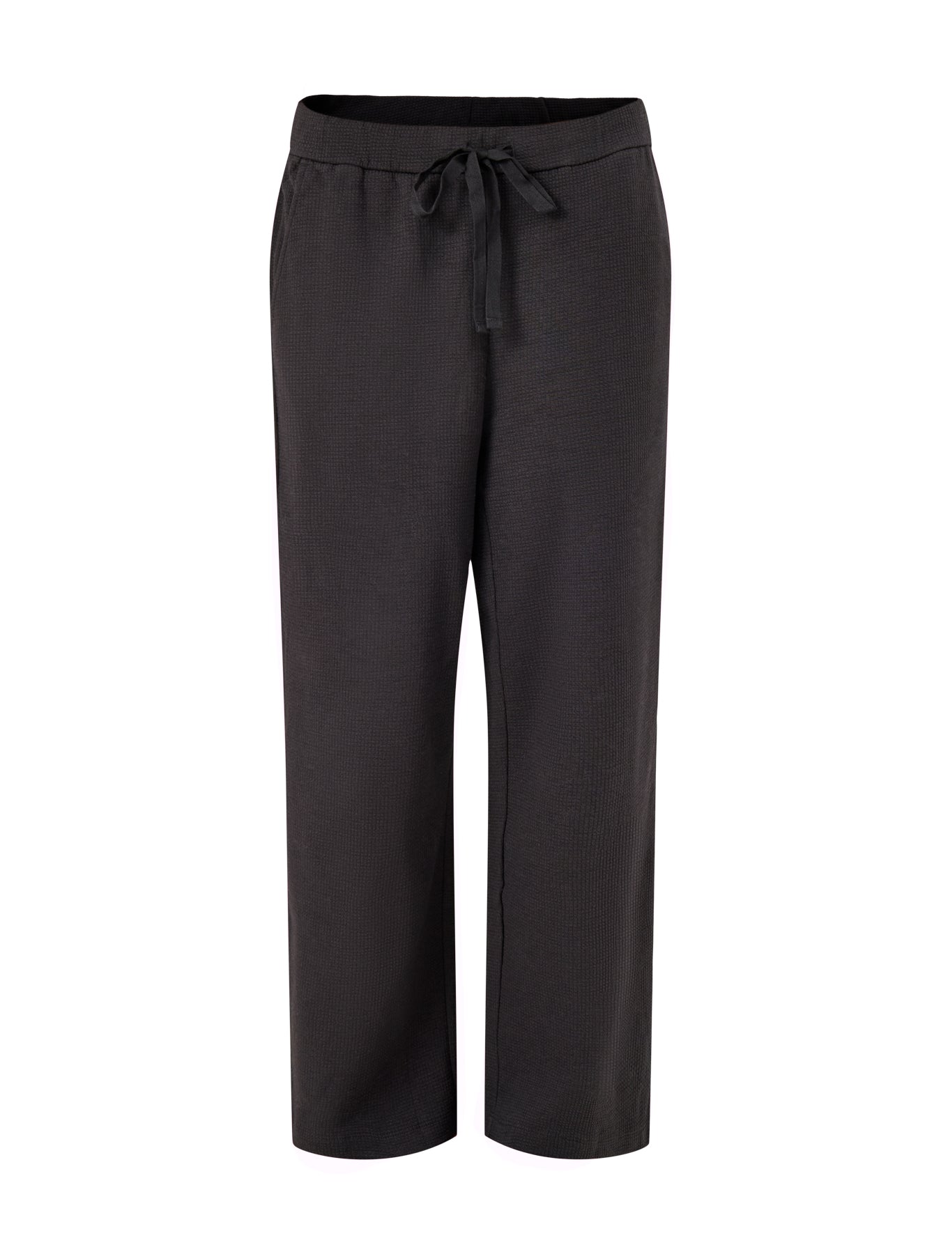 Wide Ankle Pant with Drawstring Black