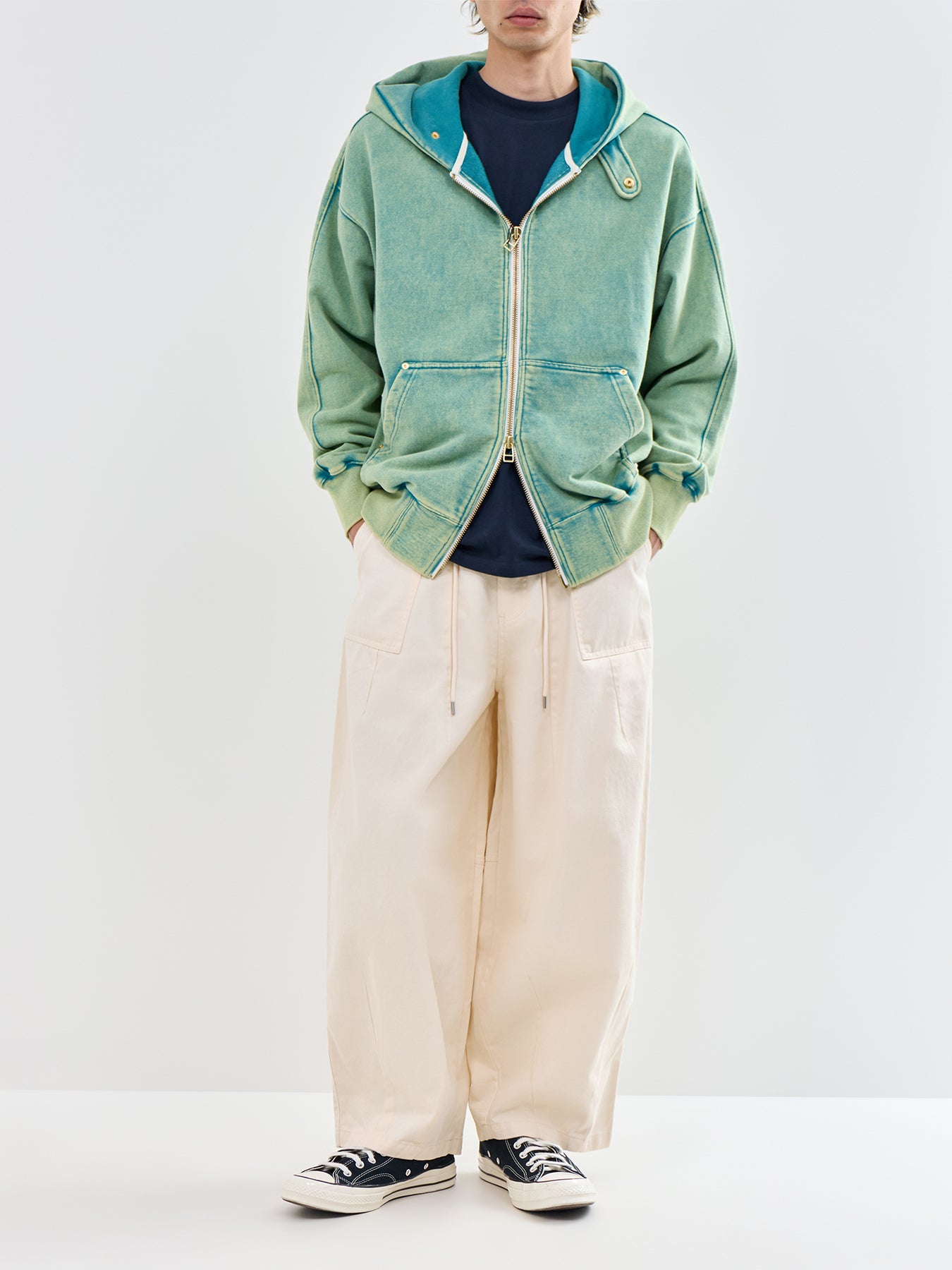Twill Balloon Trousers Cream