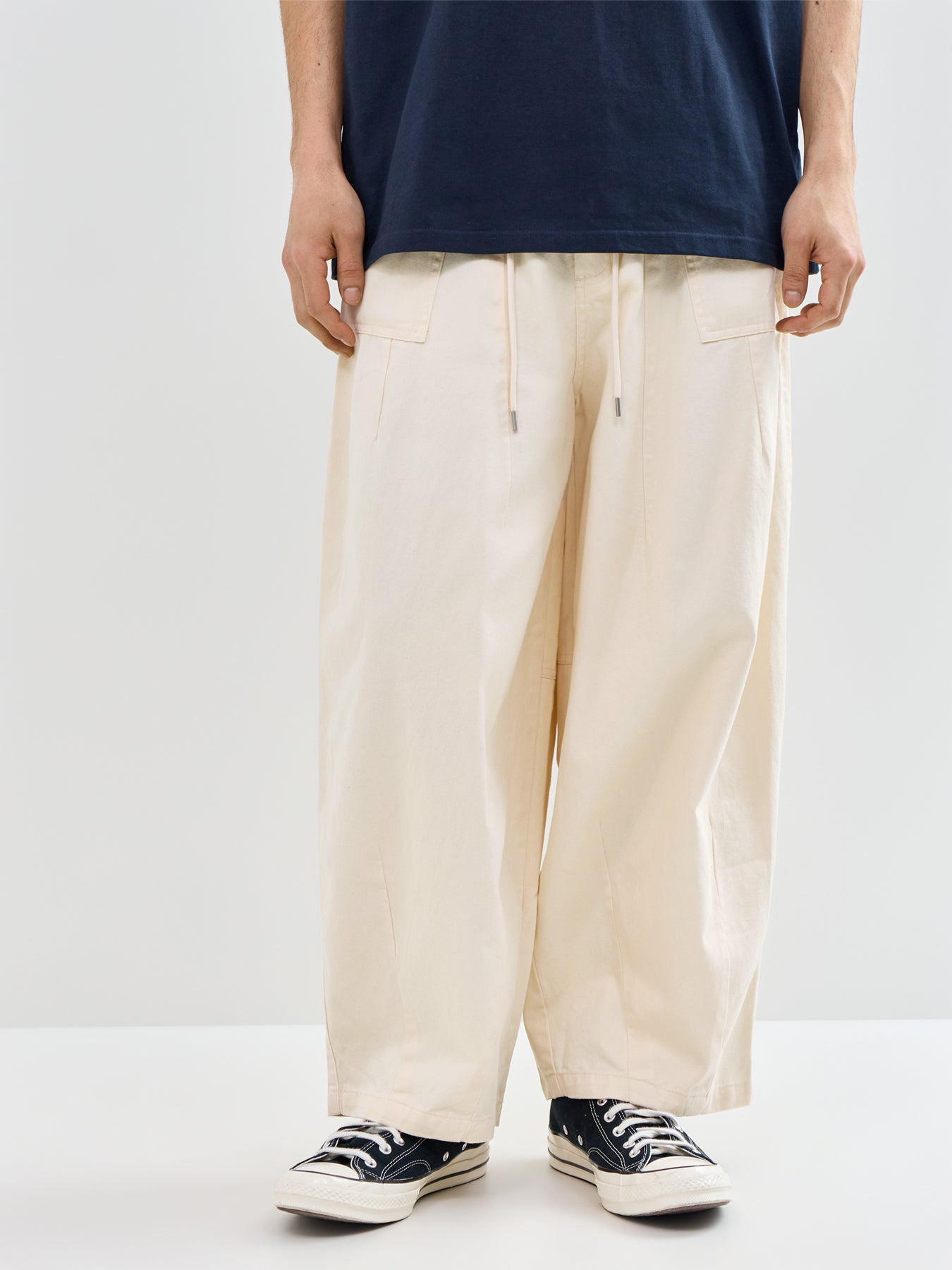 Twill Balloon Trousers Cream