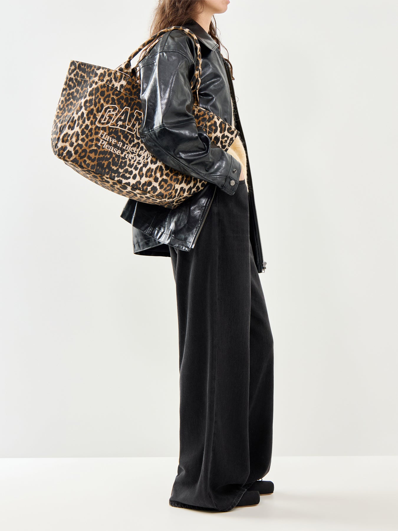 Medium Trapeze Shopper Printed Beige
