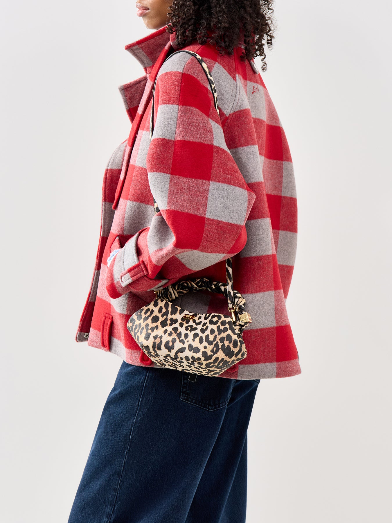 Bou Mini Leopard Print Bag Brown