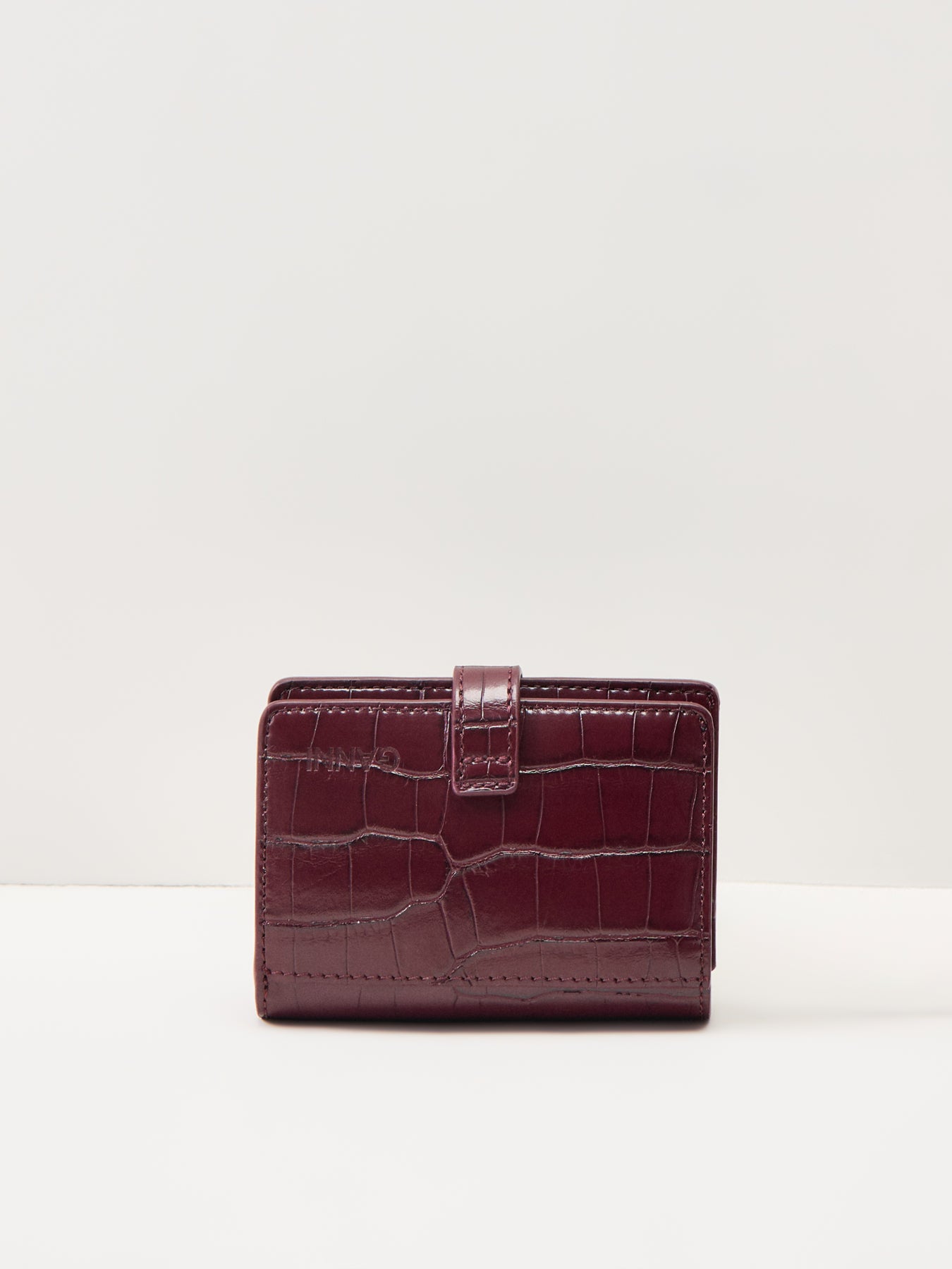 Croco Card Holder Burgundy