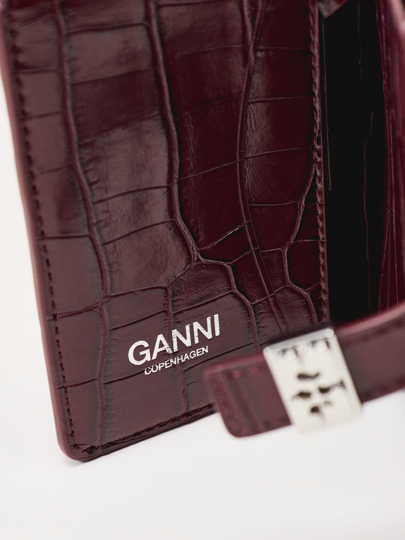 Croco Card Holder Burgundy
