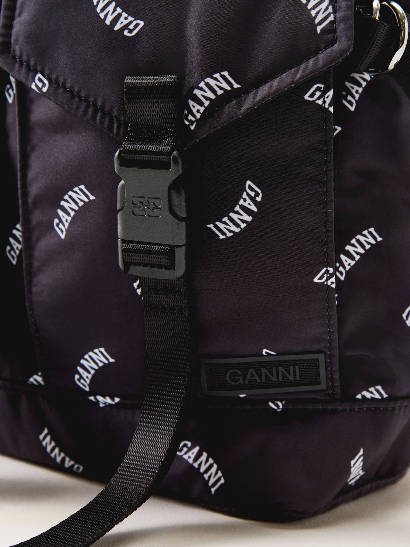 Logo Canvas Backpack Black