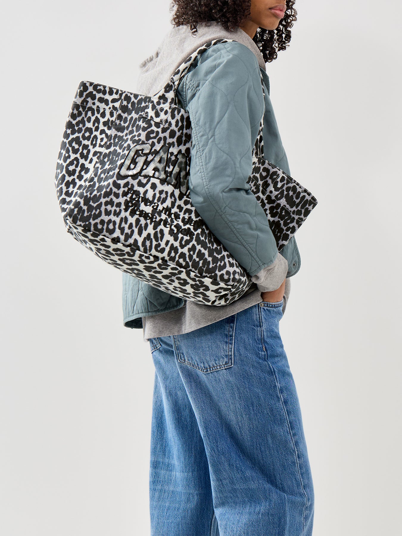Medium Trapeze Shopper Sequin Silver