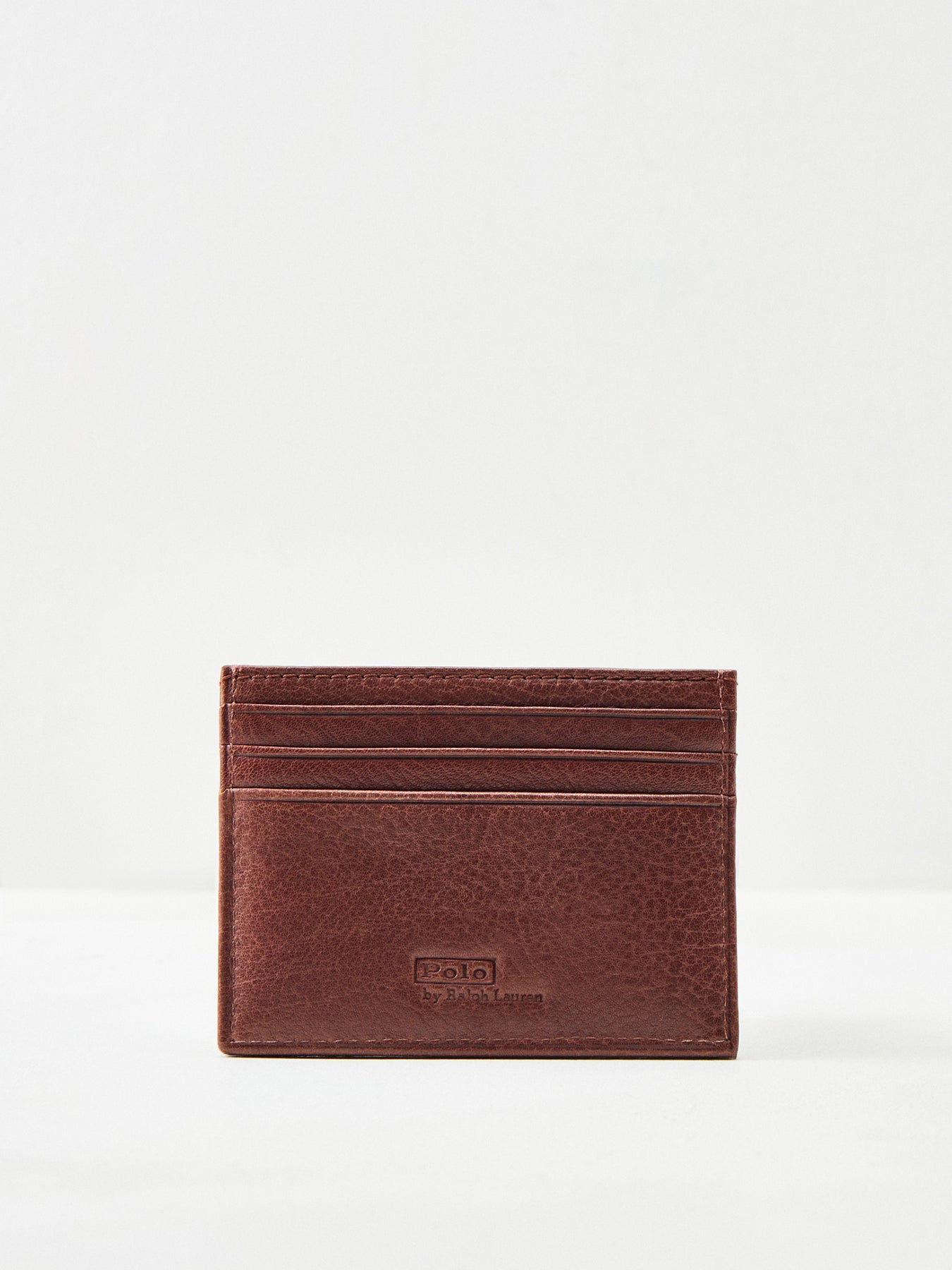 Washed Leather Card Holder Brown