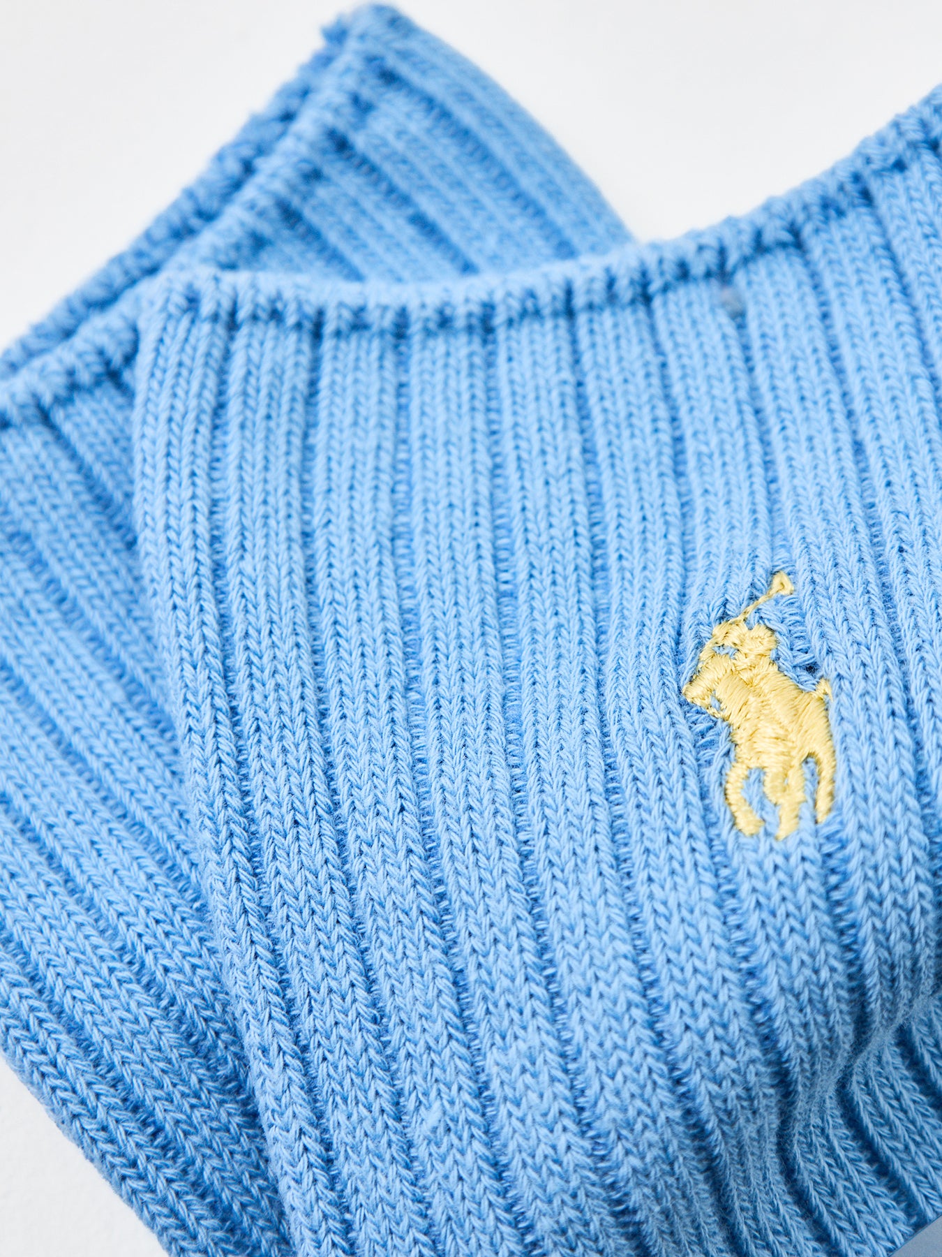 Rib Cotton Crew Socks Blue