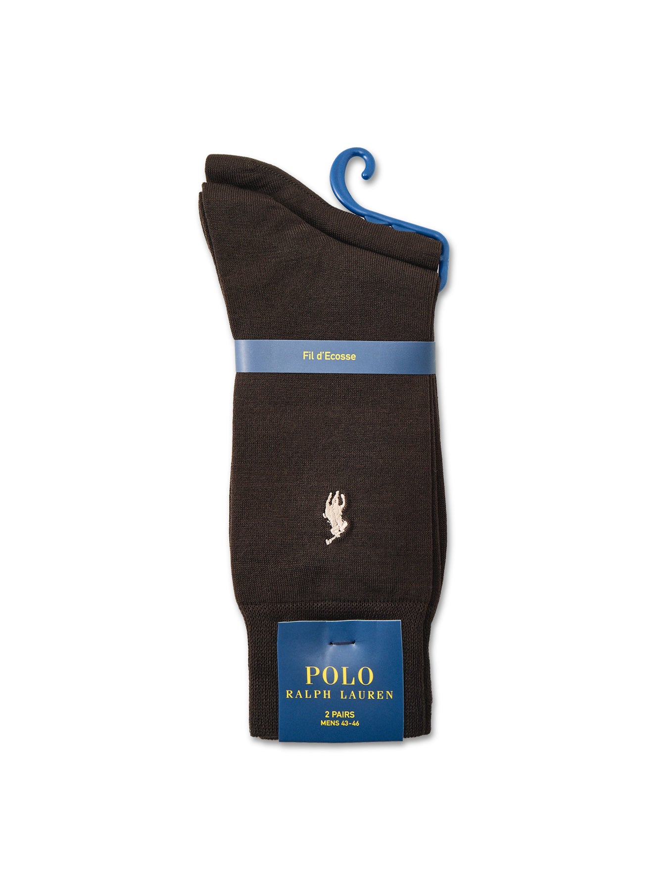 2 Pack Mercerised Crew Socks Brown