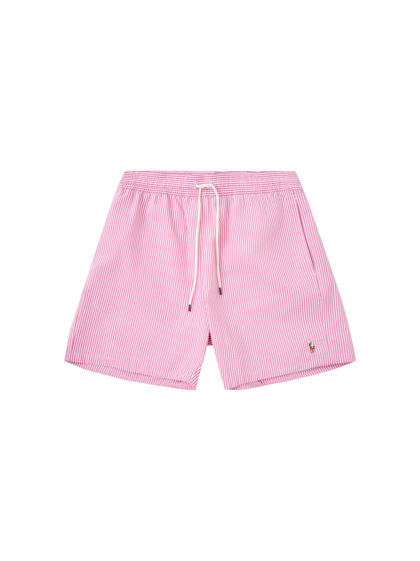 Seersucker Stripe Swim Shorts Pink
