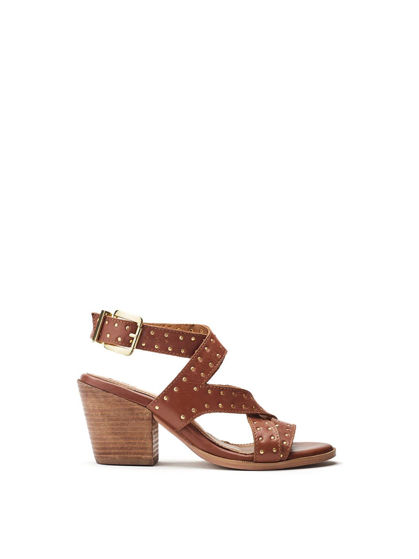 Mayley Heeled Leather Sandals Tan