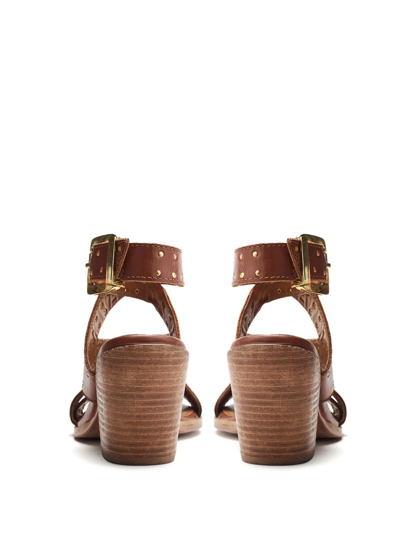 Mayley Heeled Leather Sandals Tan