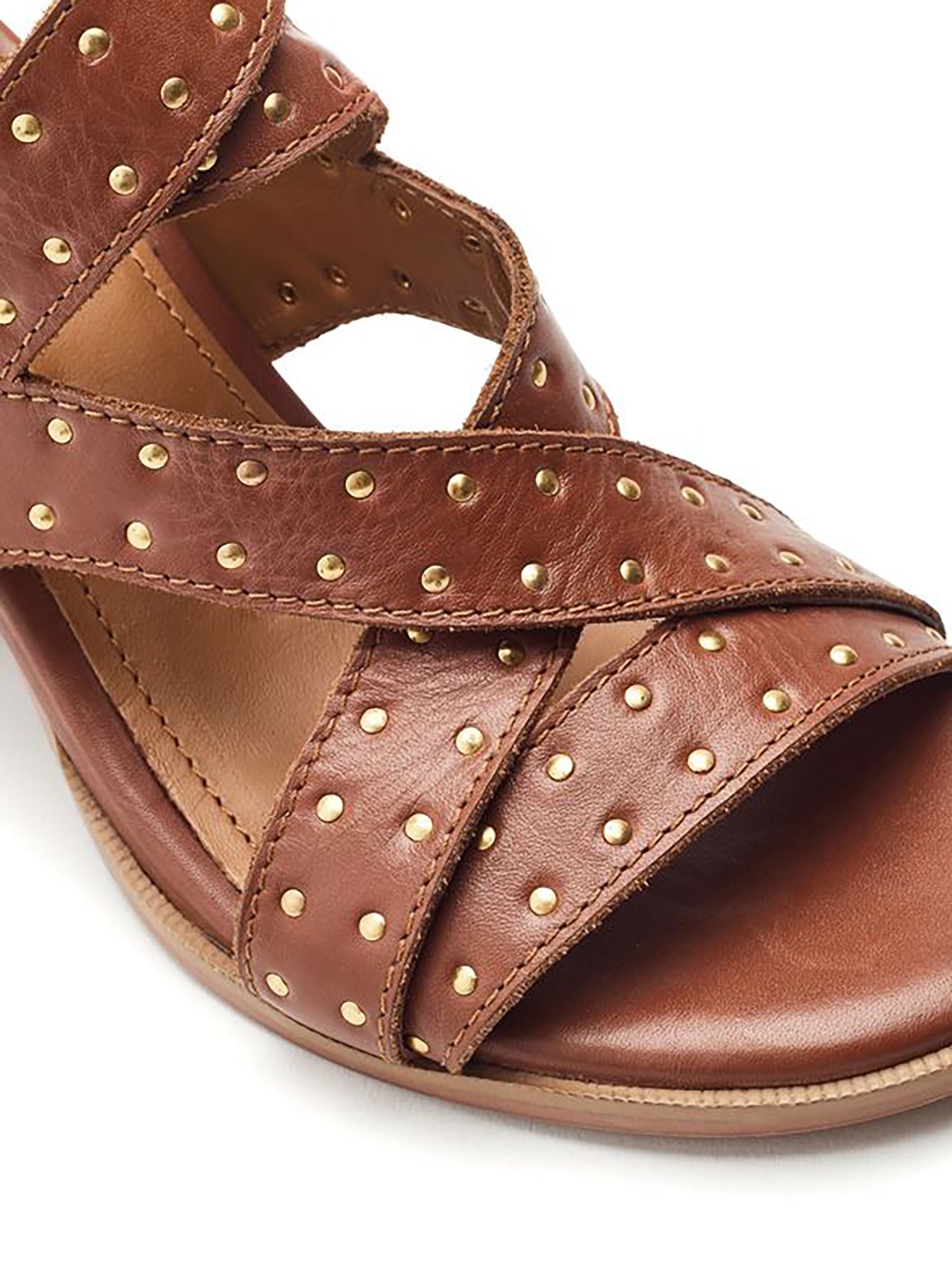 Mayley Heeled Leather Sandals Tan