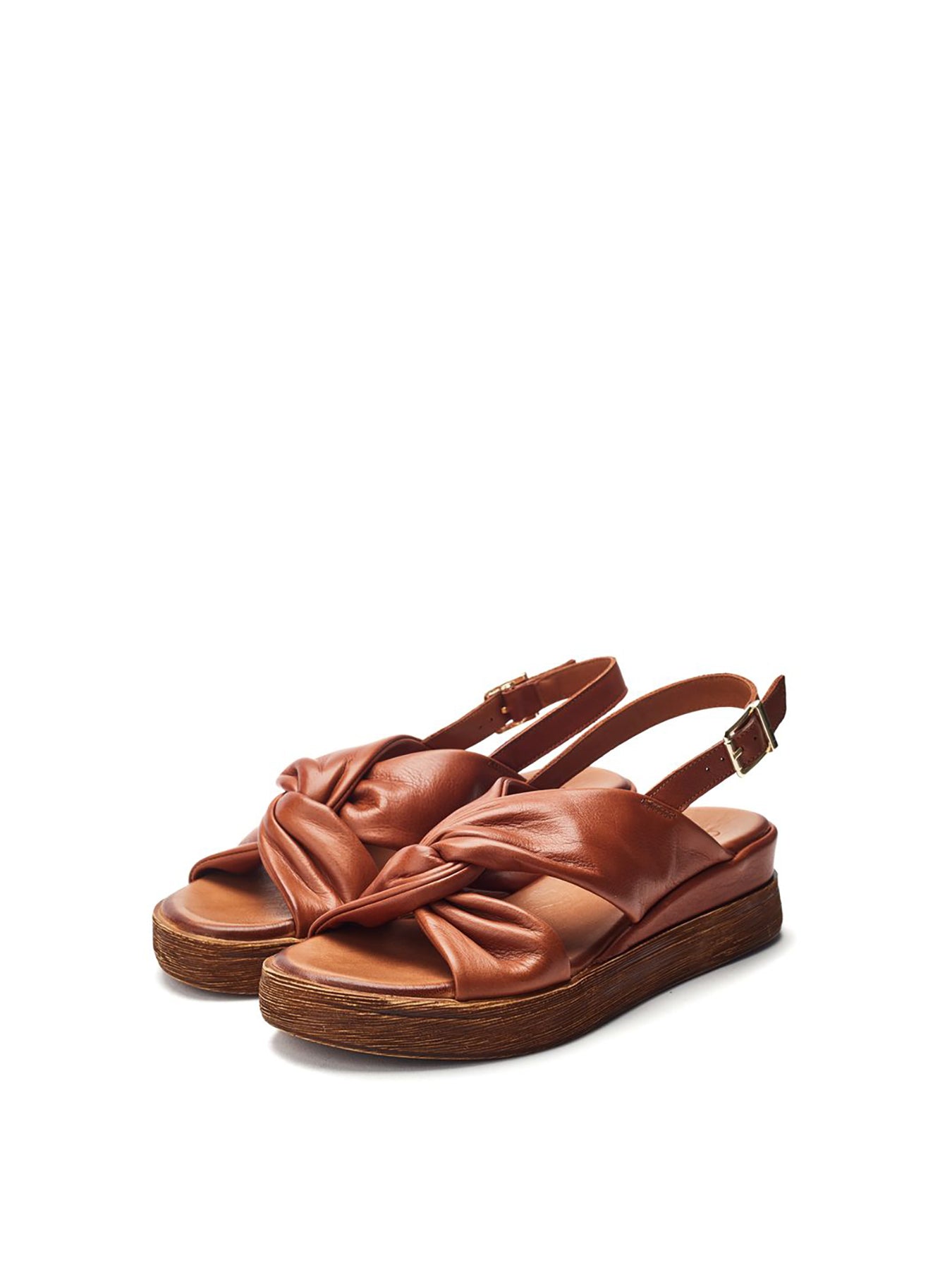 Kalmia Leather Wedges Tan
