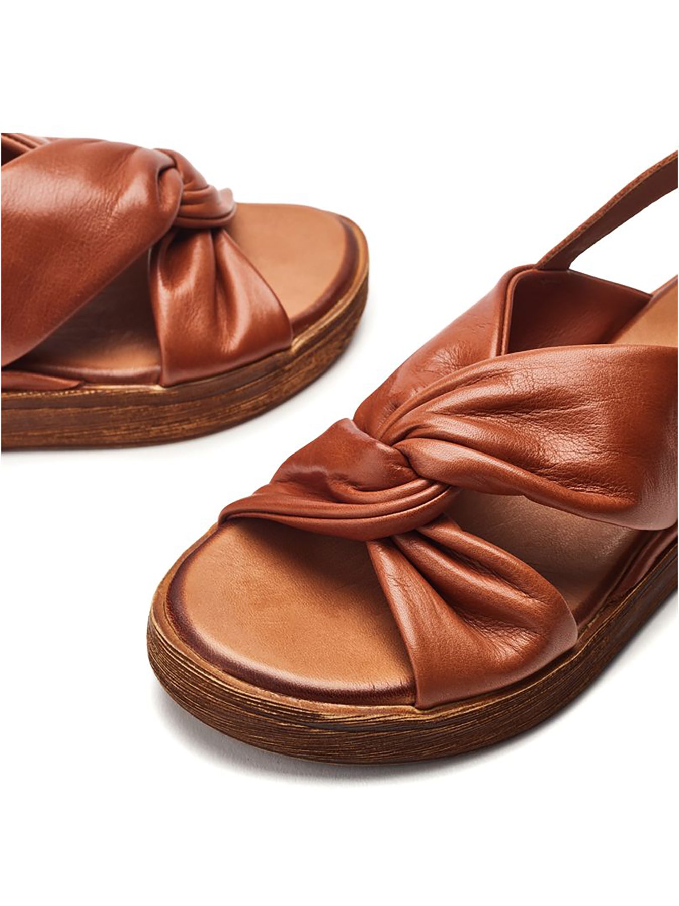 Kalmia Leather Wedges Tan