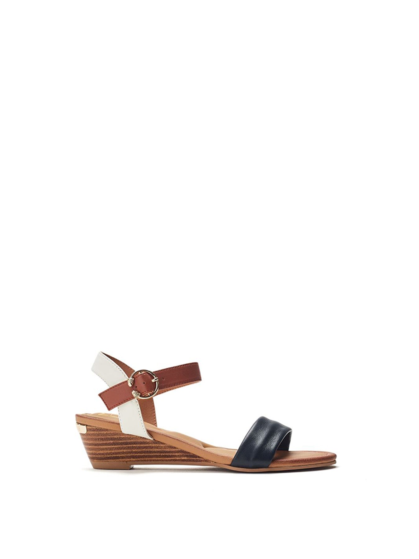 Mayapple Leather Heeled Sandals Navy